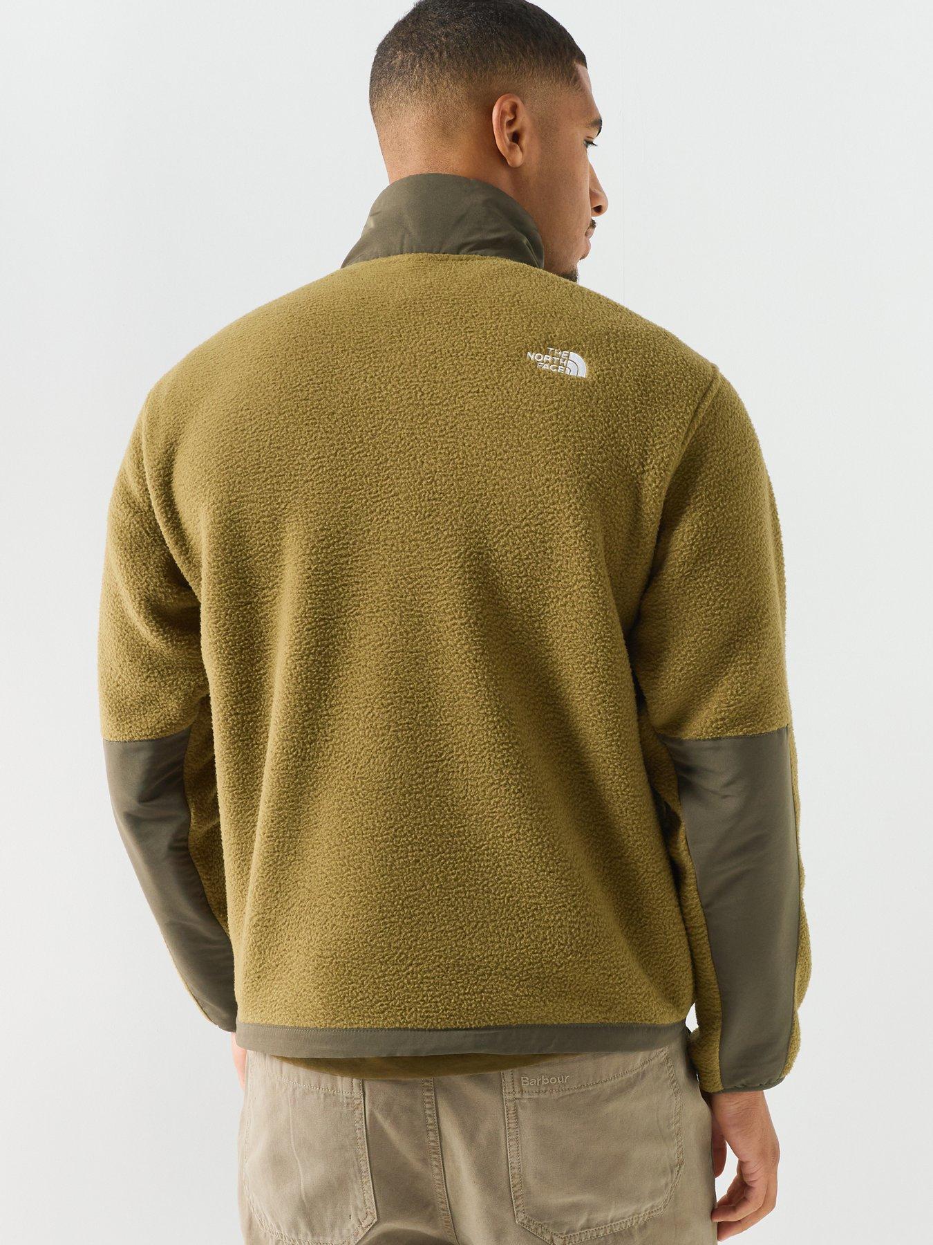 Image 2 of 6 of The North Face Mens Half Zip Zip Pocket Fleece Jacket - Green