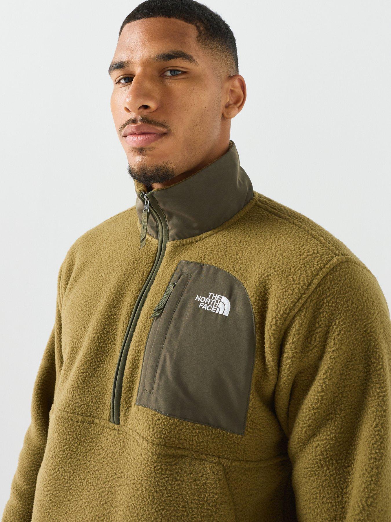 Image 4 of 6 of The North Face Mens Half Zip Zip Pocket Fleece Jacket - Green