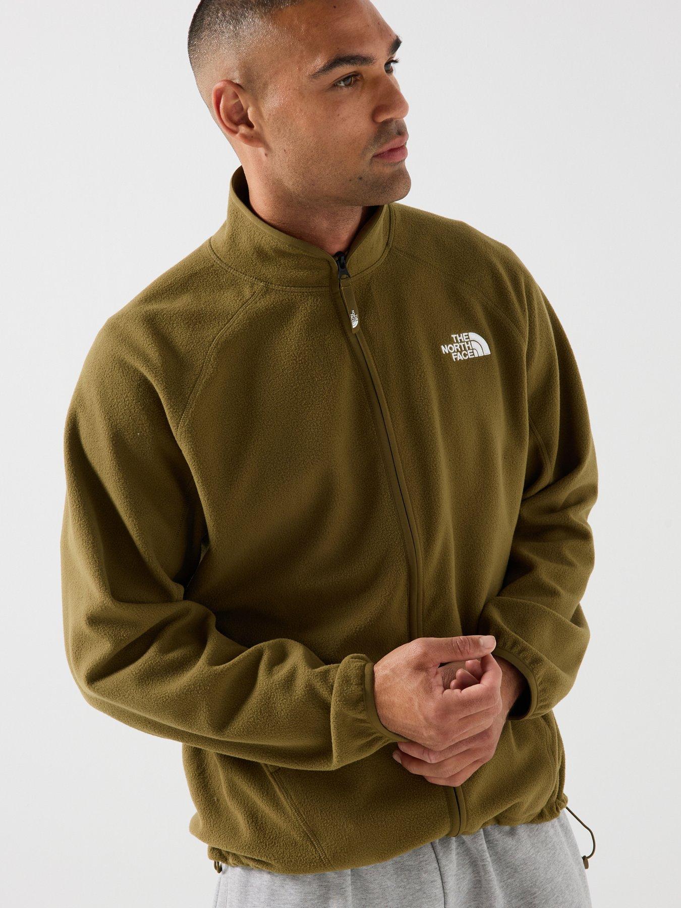 Image 1 of 6 of The North Face Mens Full Zip Stand Collar Fleece Jacket - Green