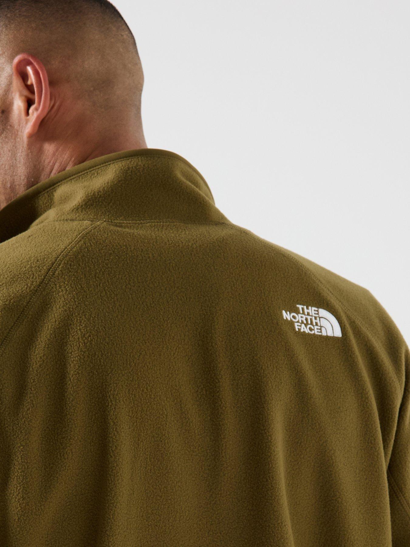 Image 4 of 6 of The North Face Mens Full Zip Stand Collar Fleece Jacket - Green