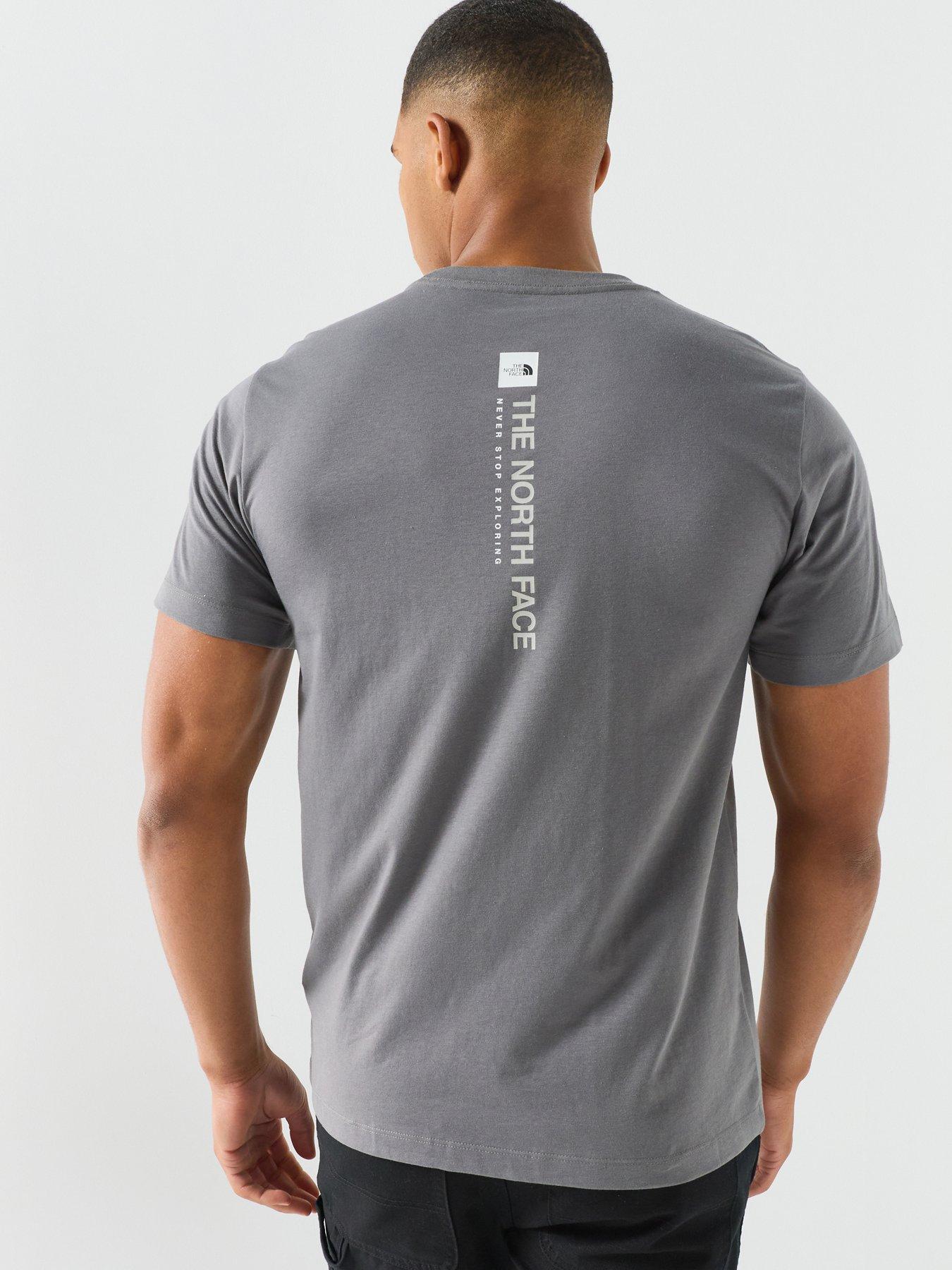 The North Face Mens Vertical Back Logo Graphic T-Shirt - Grey