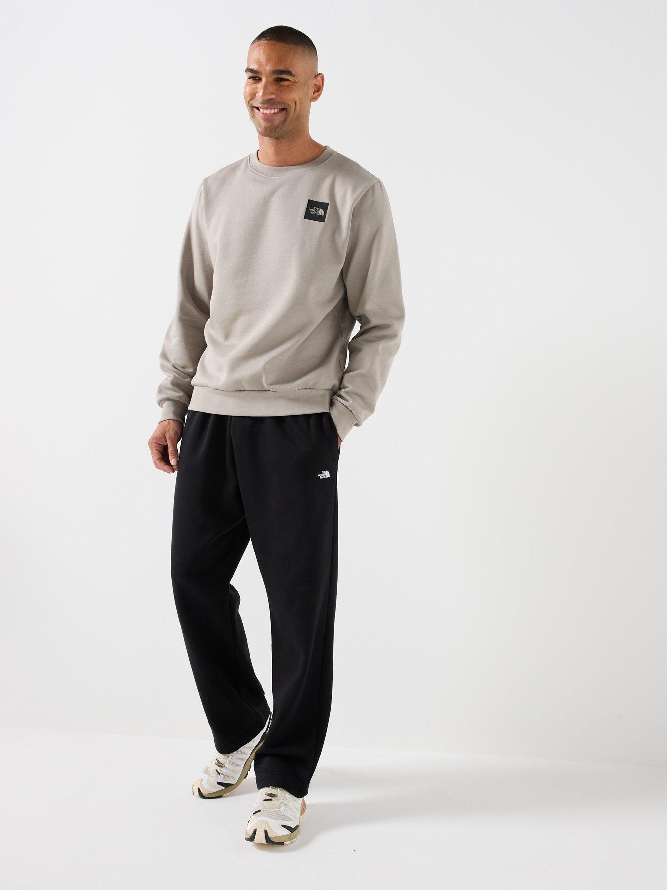 Image 3 of 6 of The North Face Mens Box Half Dome Crew Neck Ribbed Sweatshirt - Beige