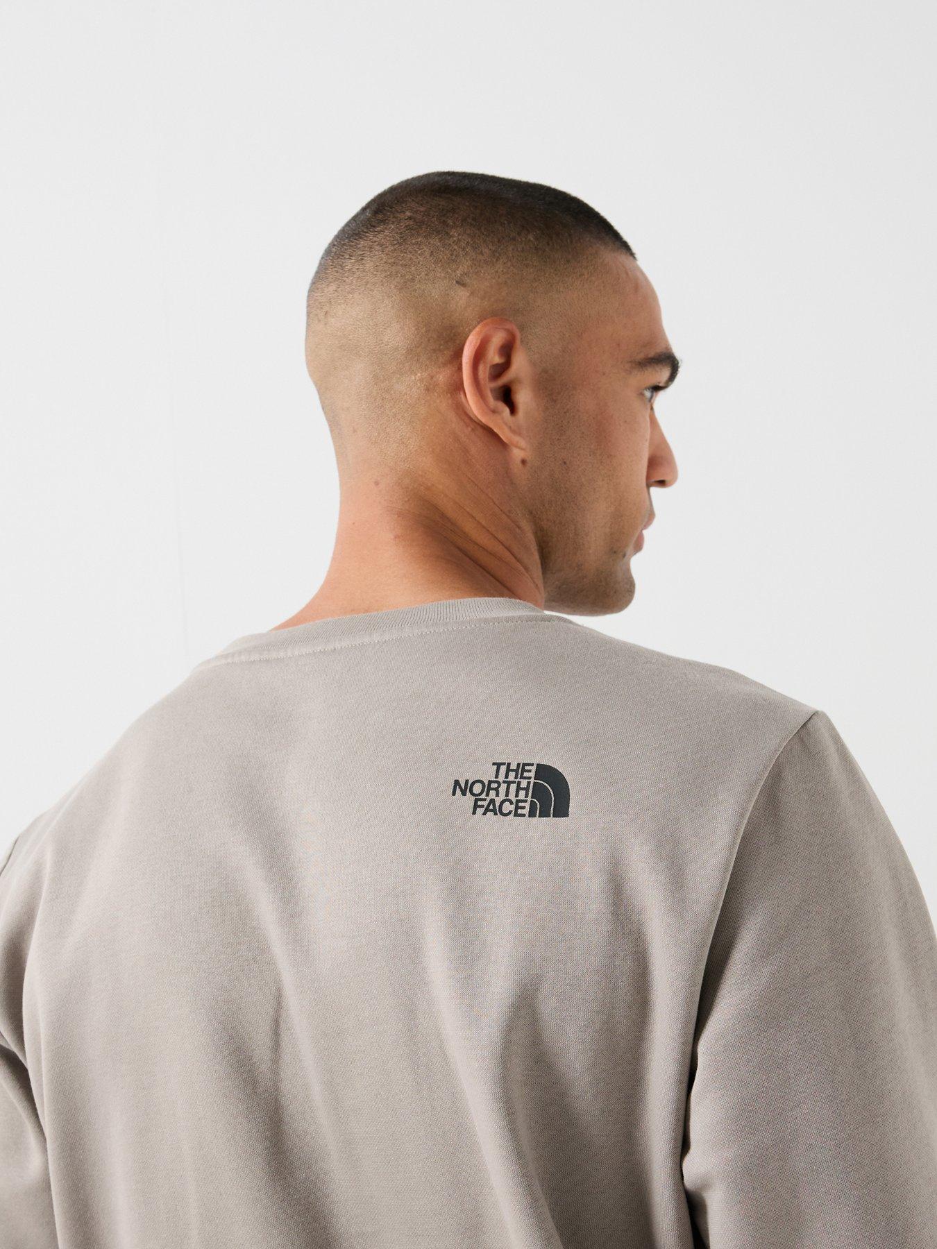 Image 4 of 6 of The North Face Mens Box Half Dome Crew Neck Ribbed Sweatshirt - Beige