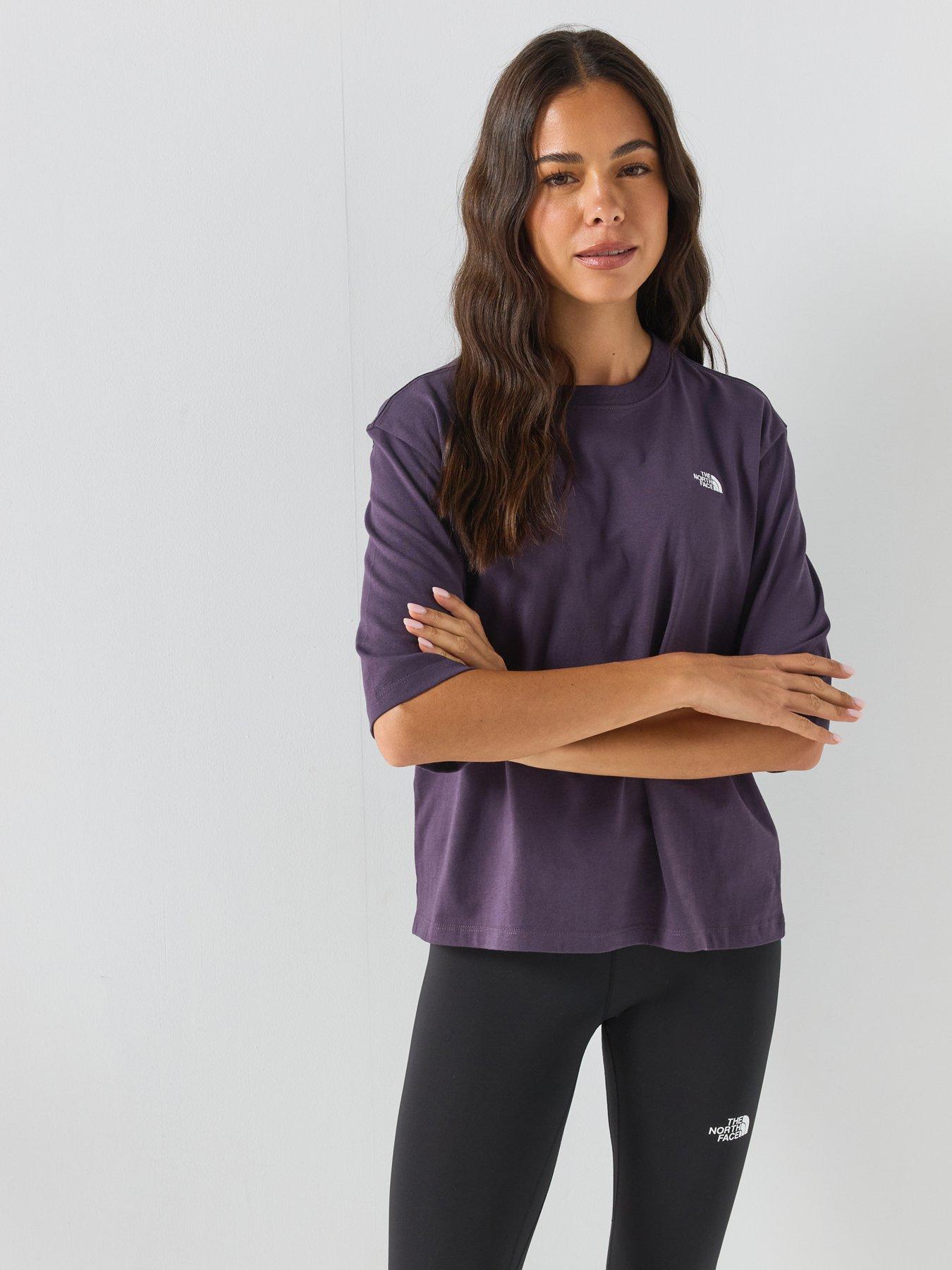 Image 1 of 6 of The North Face Womens Essential Simple Dome Boxy Relaxed T-shirt - Purple