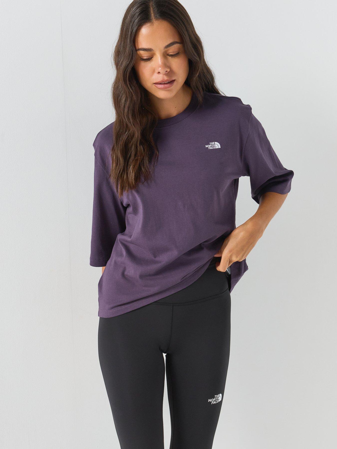 Image 4 of 6 of The North Face Womens Essential Simple Dome Boxy Relaxed T-shirt - Purple