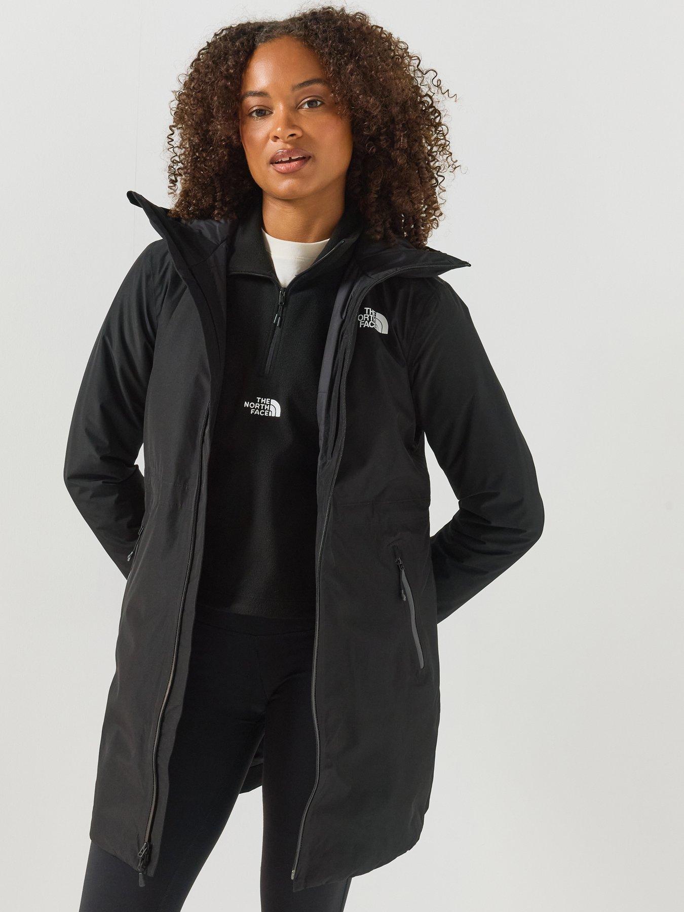 Image 1 of 6 of The North Face Womens Insulated Hooded Full Zip Parka Jacket - Black