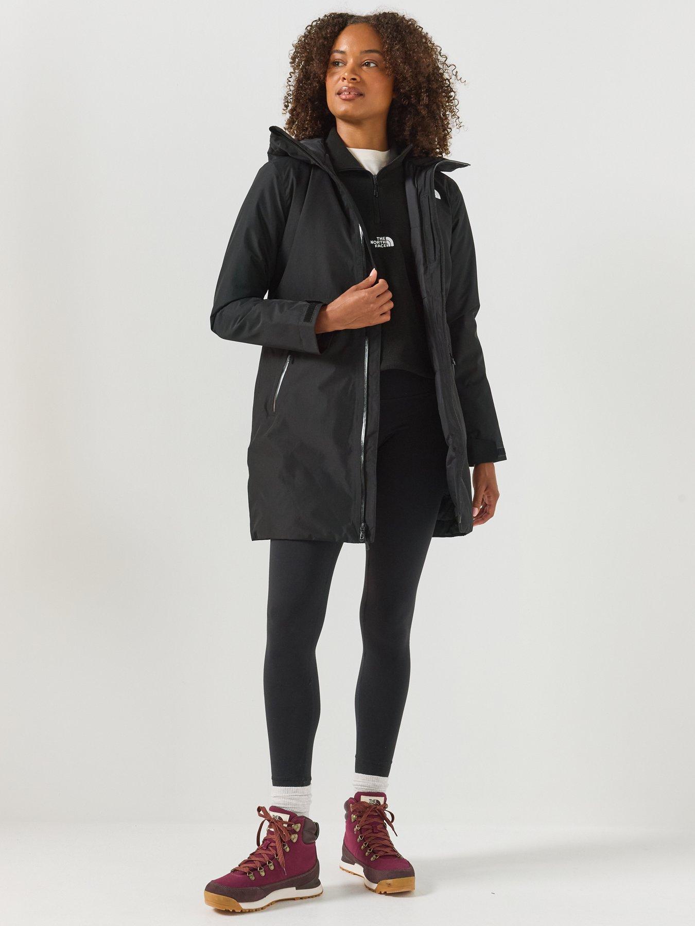 Image 3 of 6 of The North Face Womens Insulated Hooded Full Zip Parka Jacket - Black