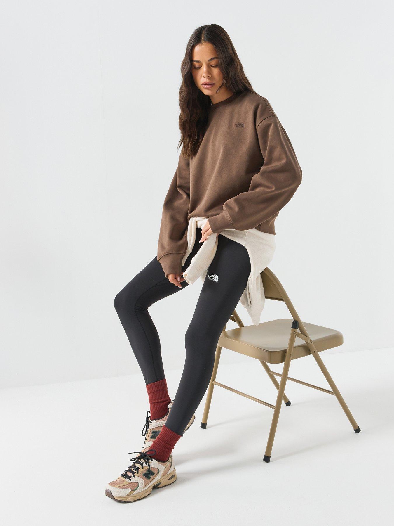 Image 3 of 6 of The North Face Womens Essential Simple Dome Boxy Oversized Crew Sweat - Brown