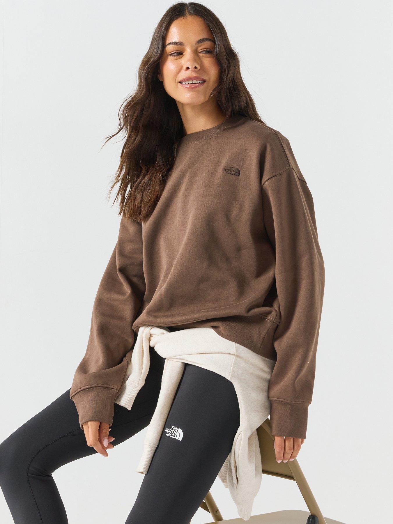 Image 4 of 6 of The North Face Womens Essential Simple Dome Boxy Oversized Crew Sweat - Brown