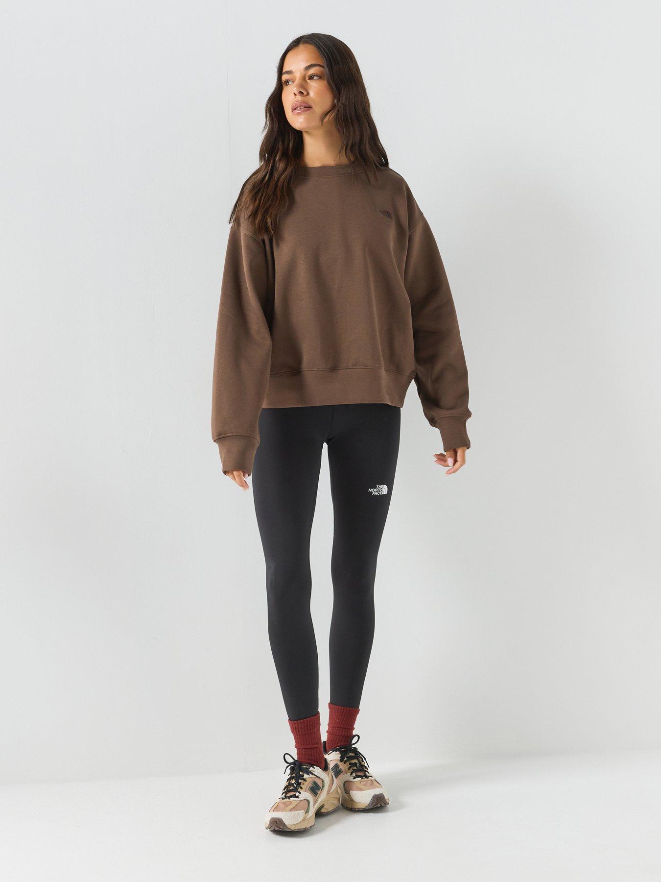 Image 5 of 6 of The North Face Womens Essential Simple Dome Boxy Oversized Crew Sweat - Brown