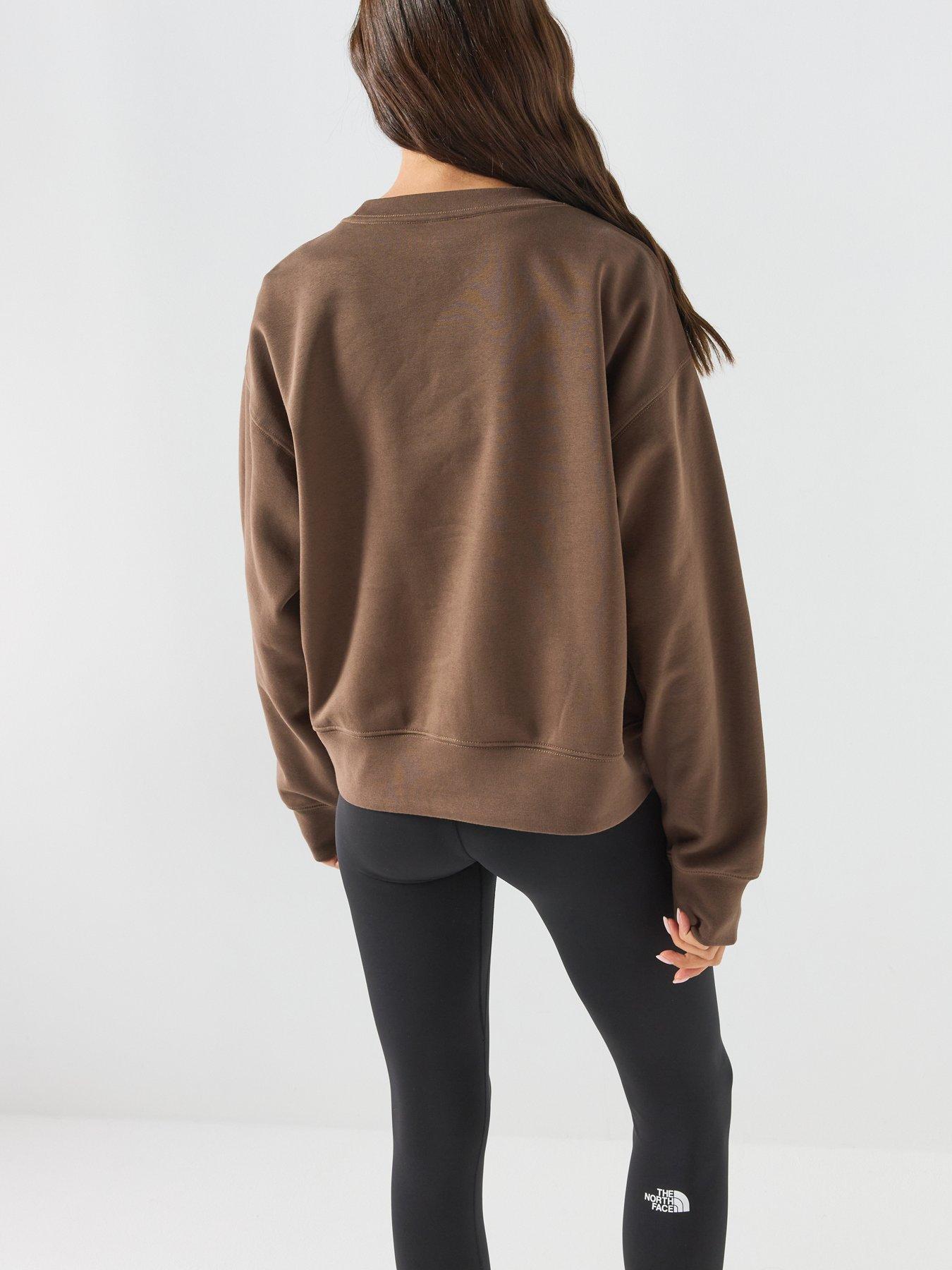 Image 6 of 6 of The North Face Womens Essential Simple Dome Boxy Oversized Crew Sweat - Brown