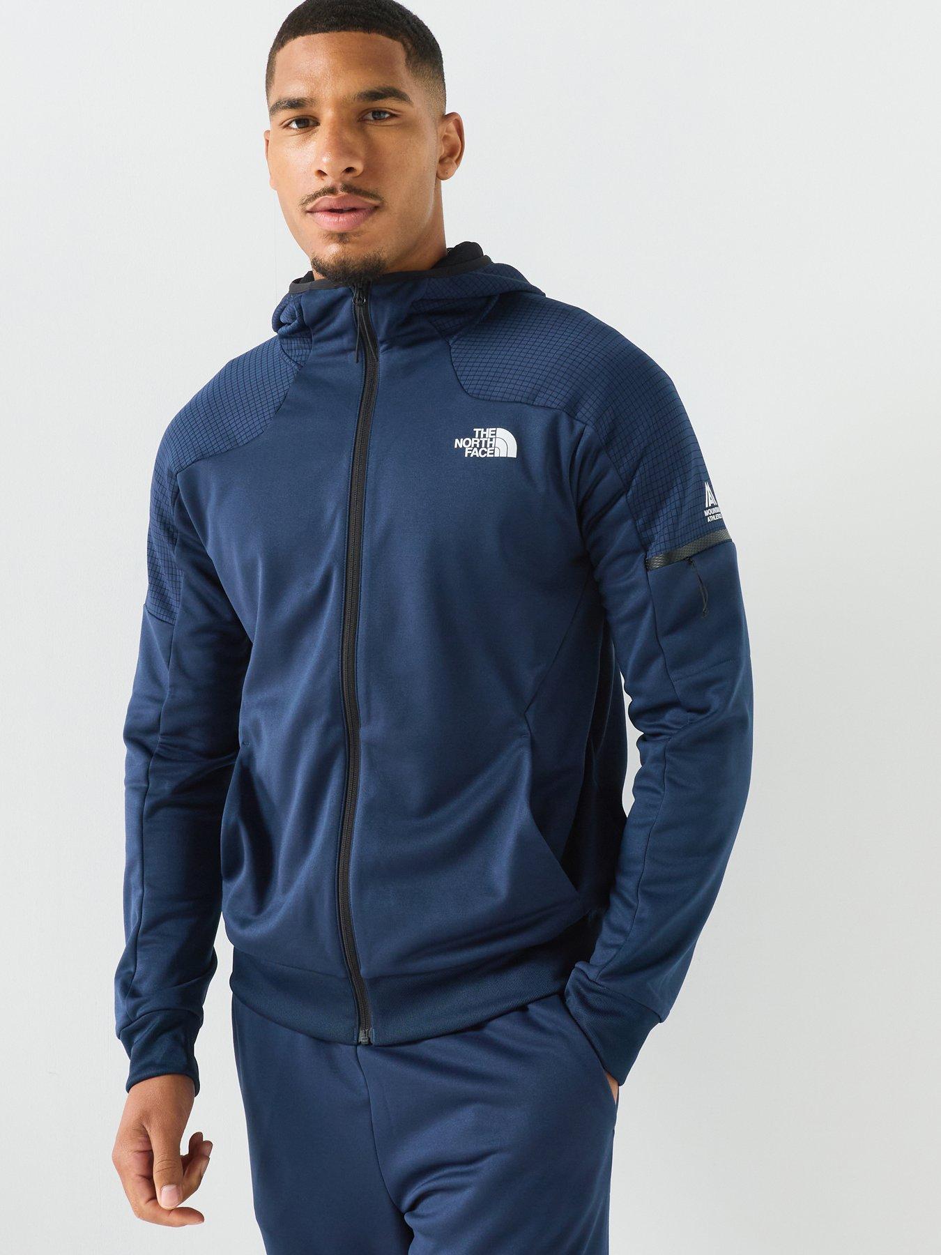 Image 1 of 6 of The North Face Mens Full Zip Hooded Fleece Jacket - Navy