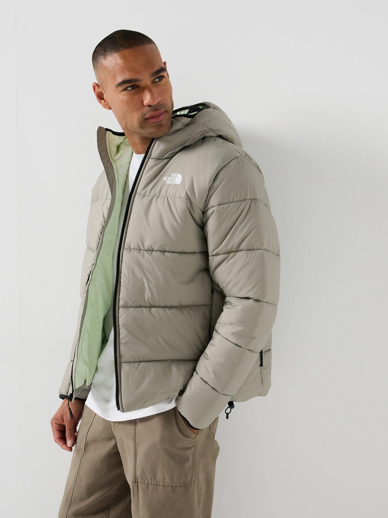 Image 1 of 6 of The North Face Mens Never Stop Exploring Quilted Hooded Mask Jacket - Beige