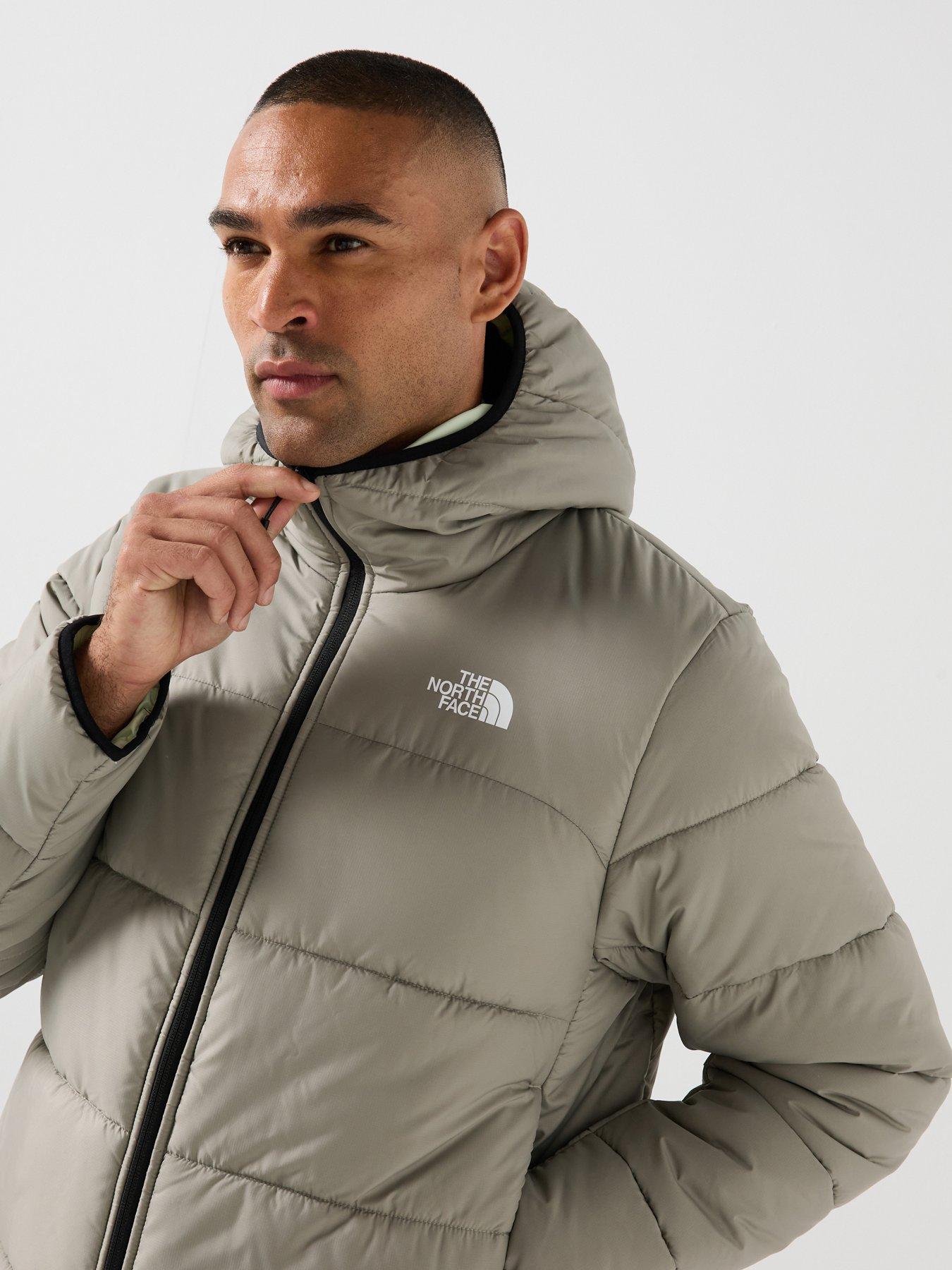 Image 5 of 6 of The North Face Mens Never Stop Exploring Quilted Hooded Mask Jacket - Beige