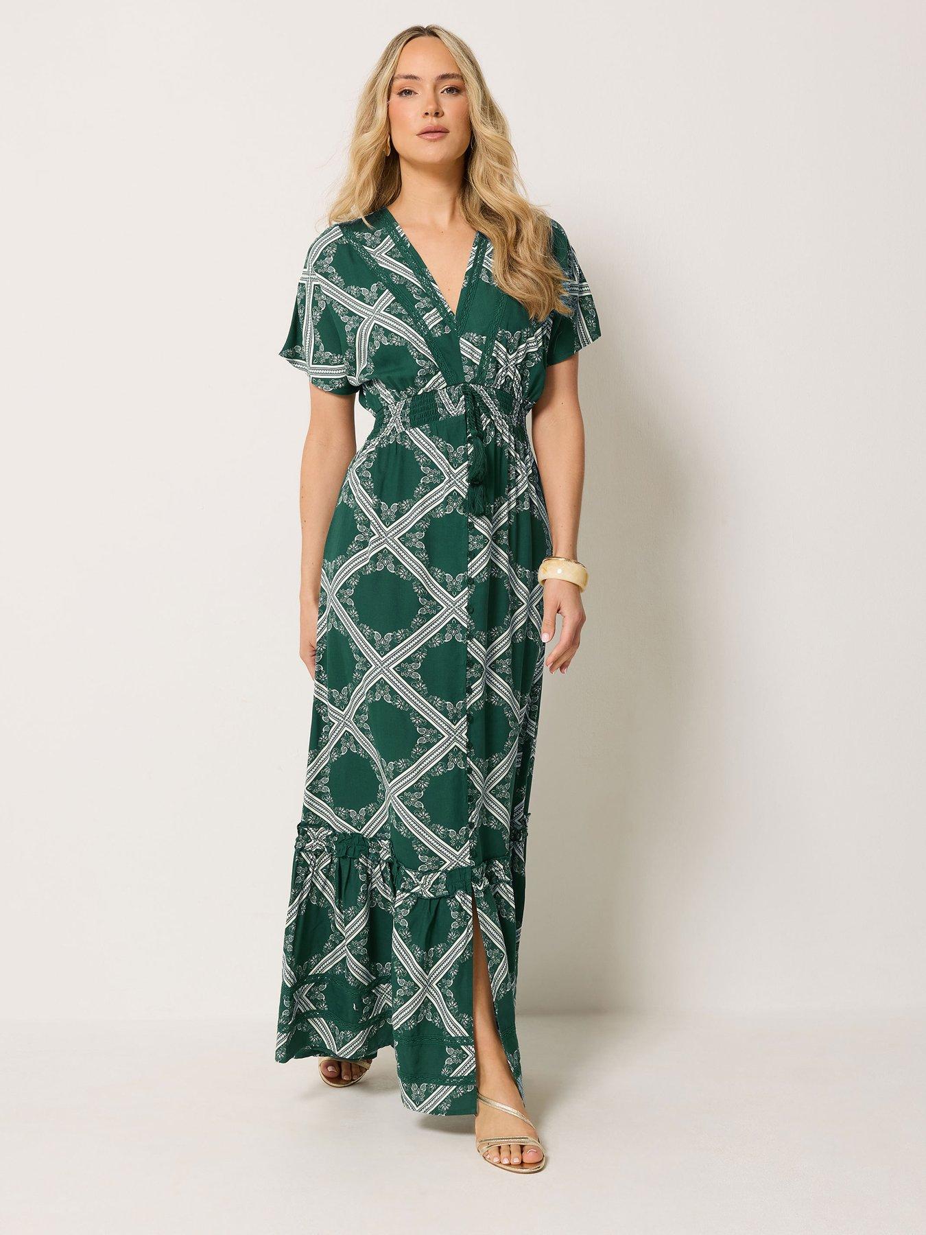 Long Tall Sally Scarf Tie Maxi Dress - Green
