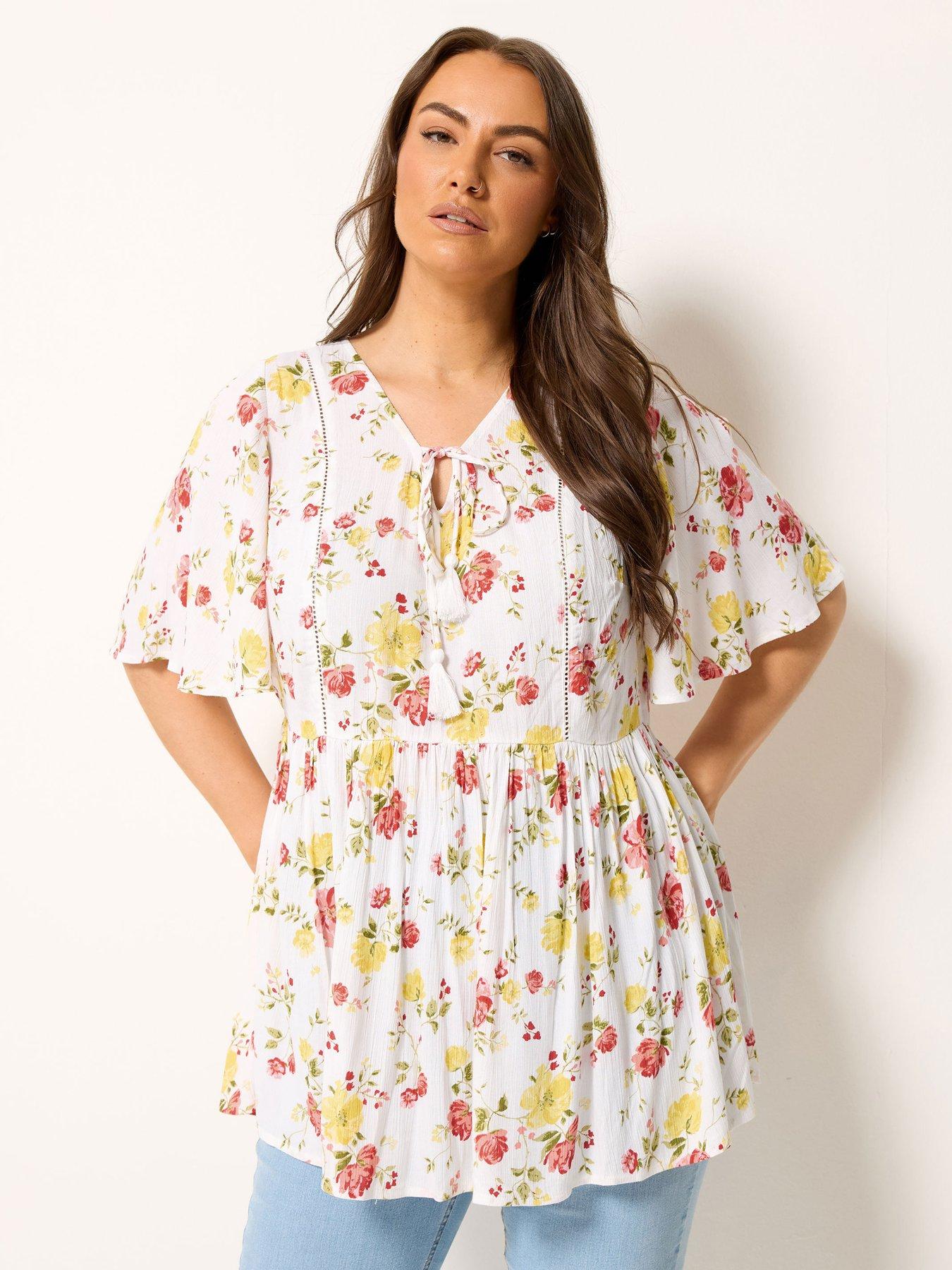 Yours Curve Angel Sleeve Gypsy Top - White