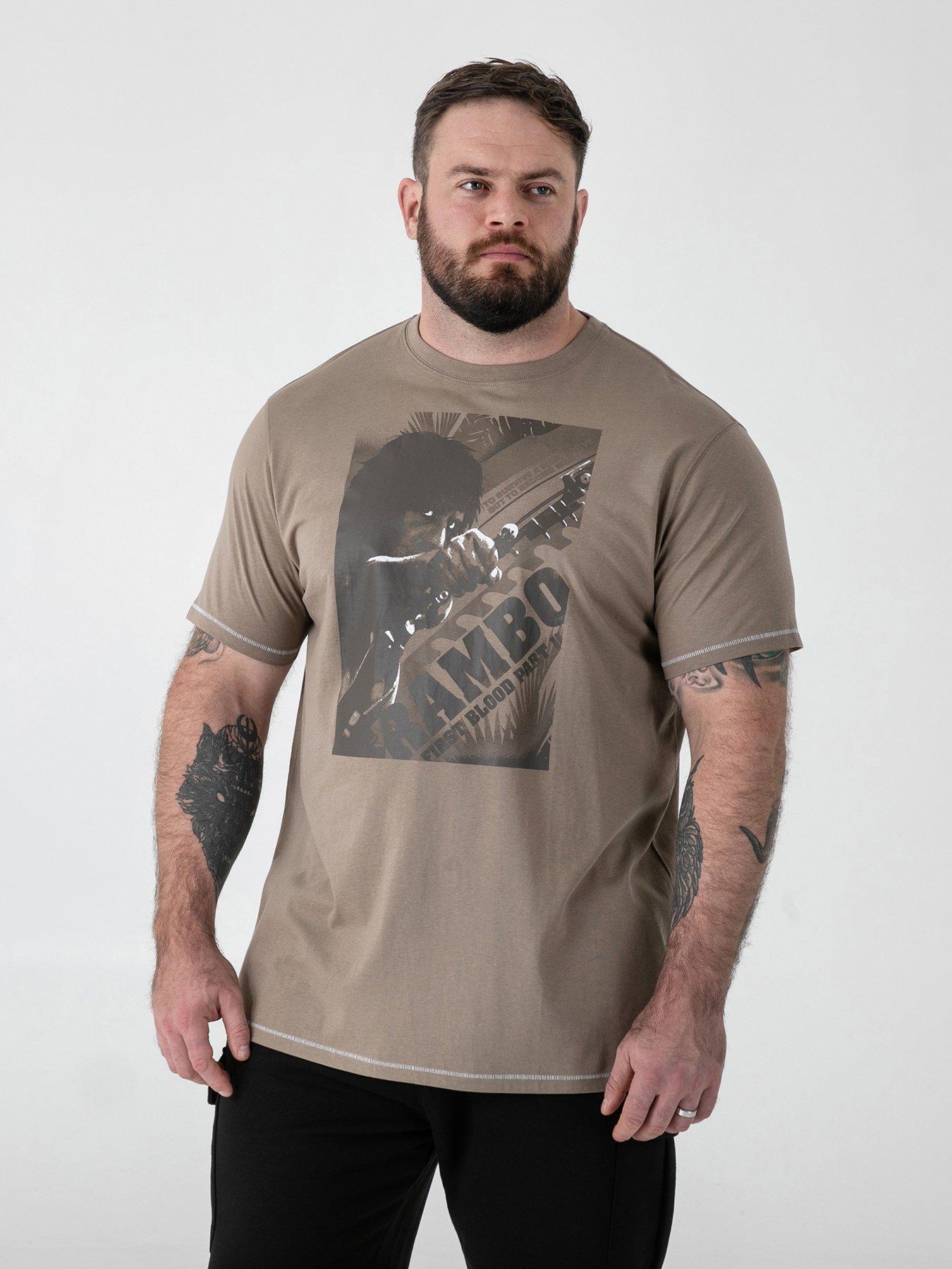 Image 1 of 6 of D555 Official Rambo Printed T-Shirt - Beige