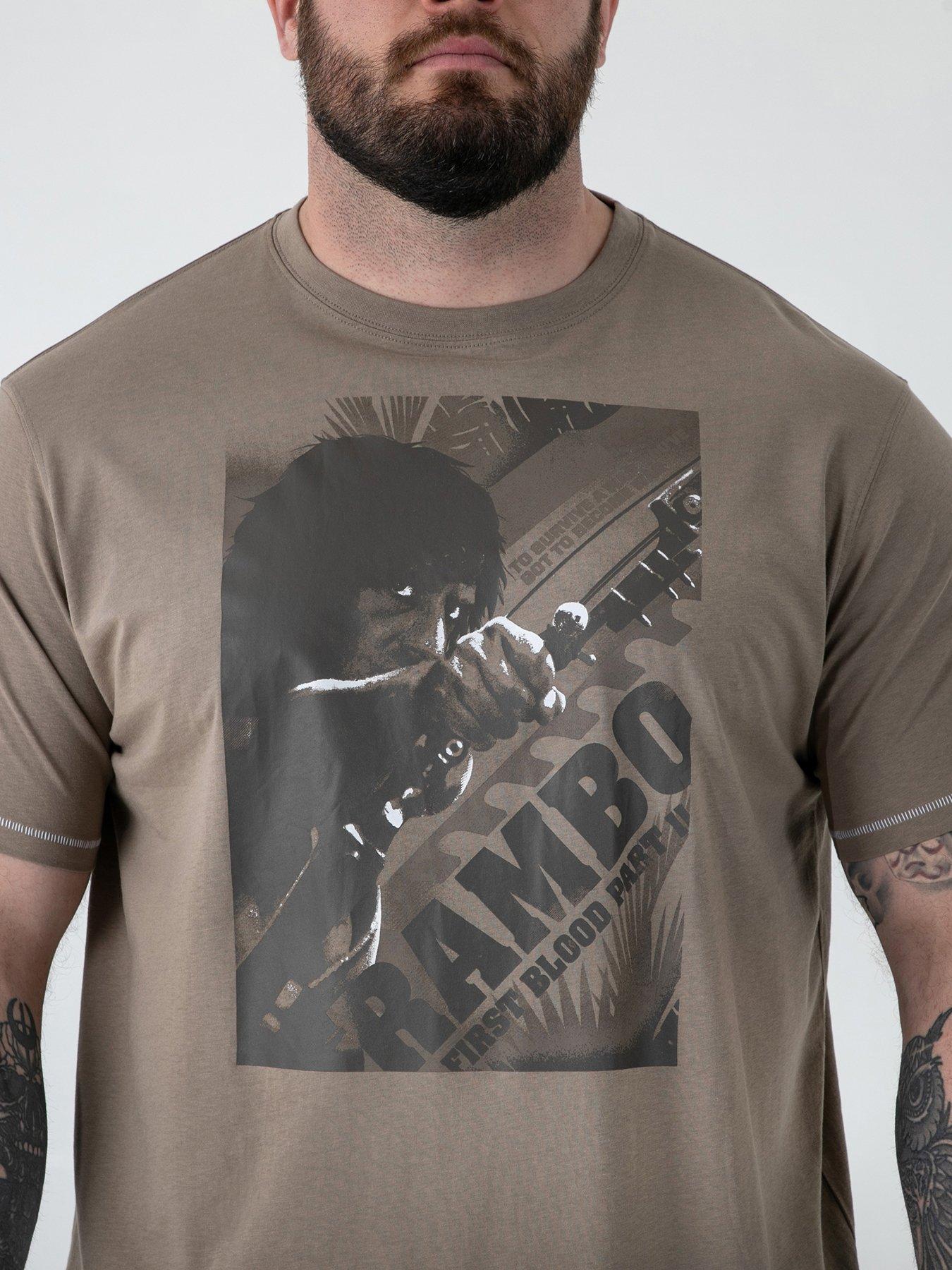 Image 4 of 6 of D555 Official Rambo Printed T-Shirt - Beige