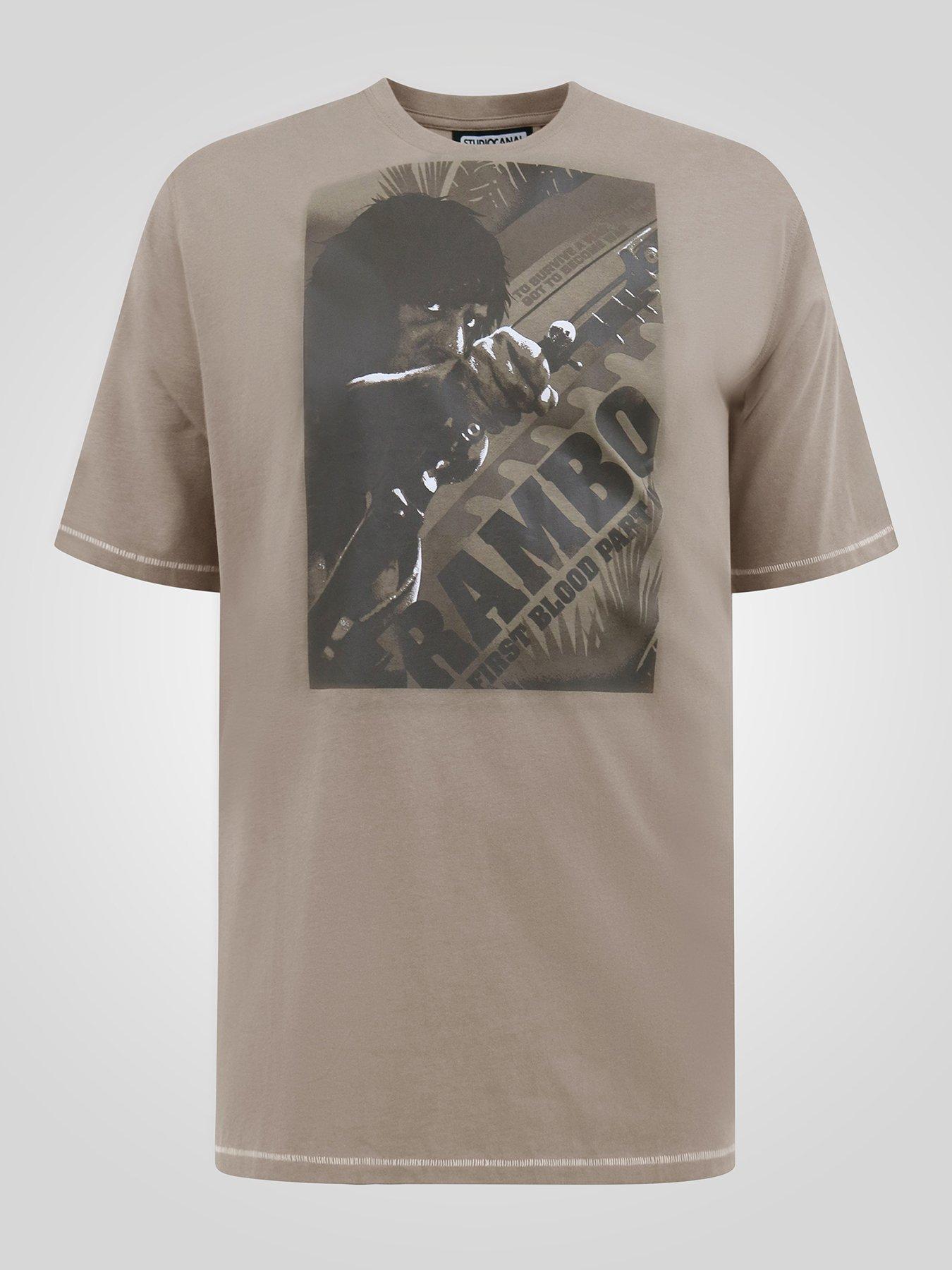 Image 6 of 6 of D555 Official Rambo Printed T-Shirt - Beige