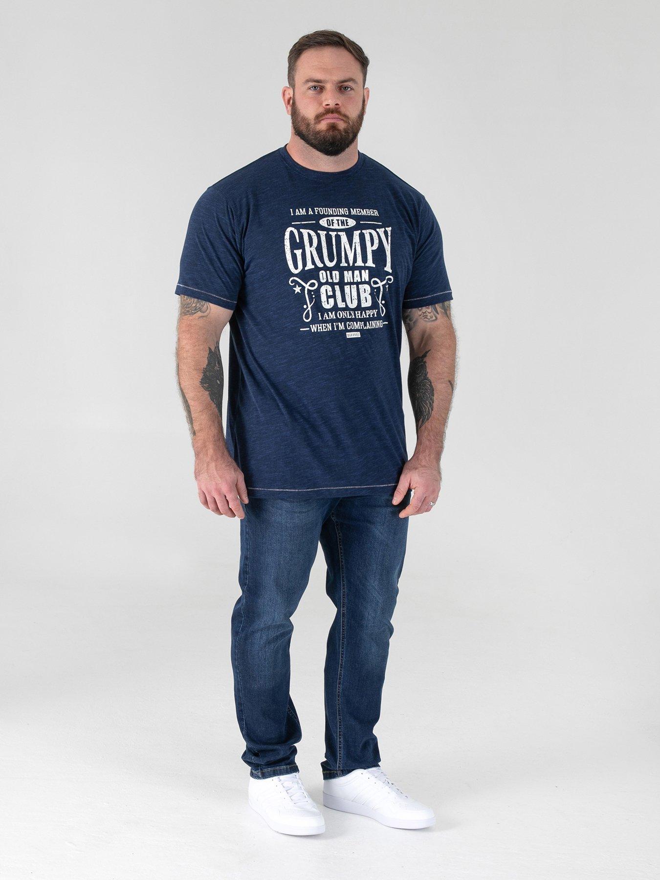 Image 3 of 6 of D555 Grumpy Old Man Printed Crew Neck T-Shirt - Navy