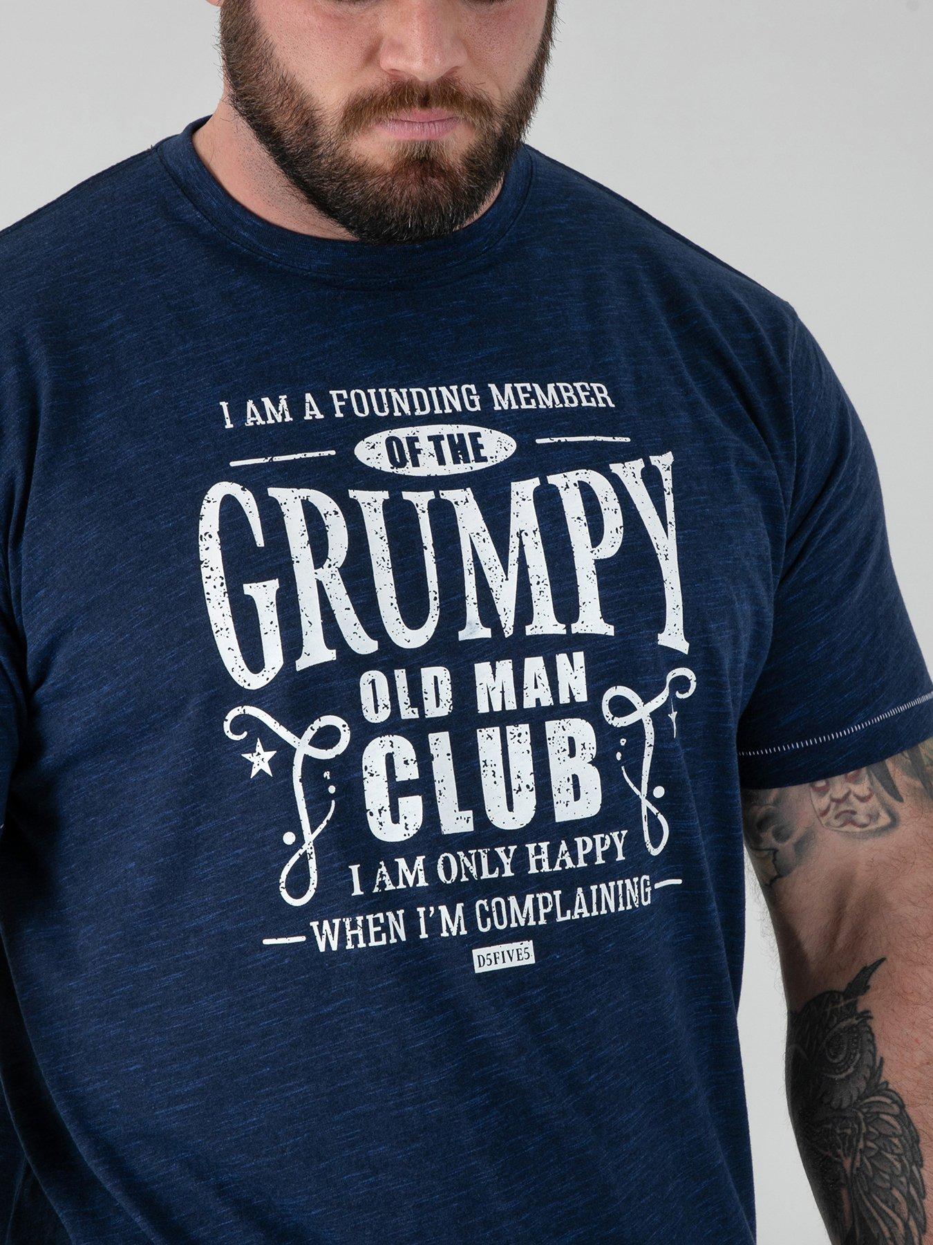 Image 4 of 6 of D555 Grumpy Old Man Printed Crew Neck T-Shirt - Navy