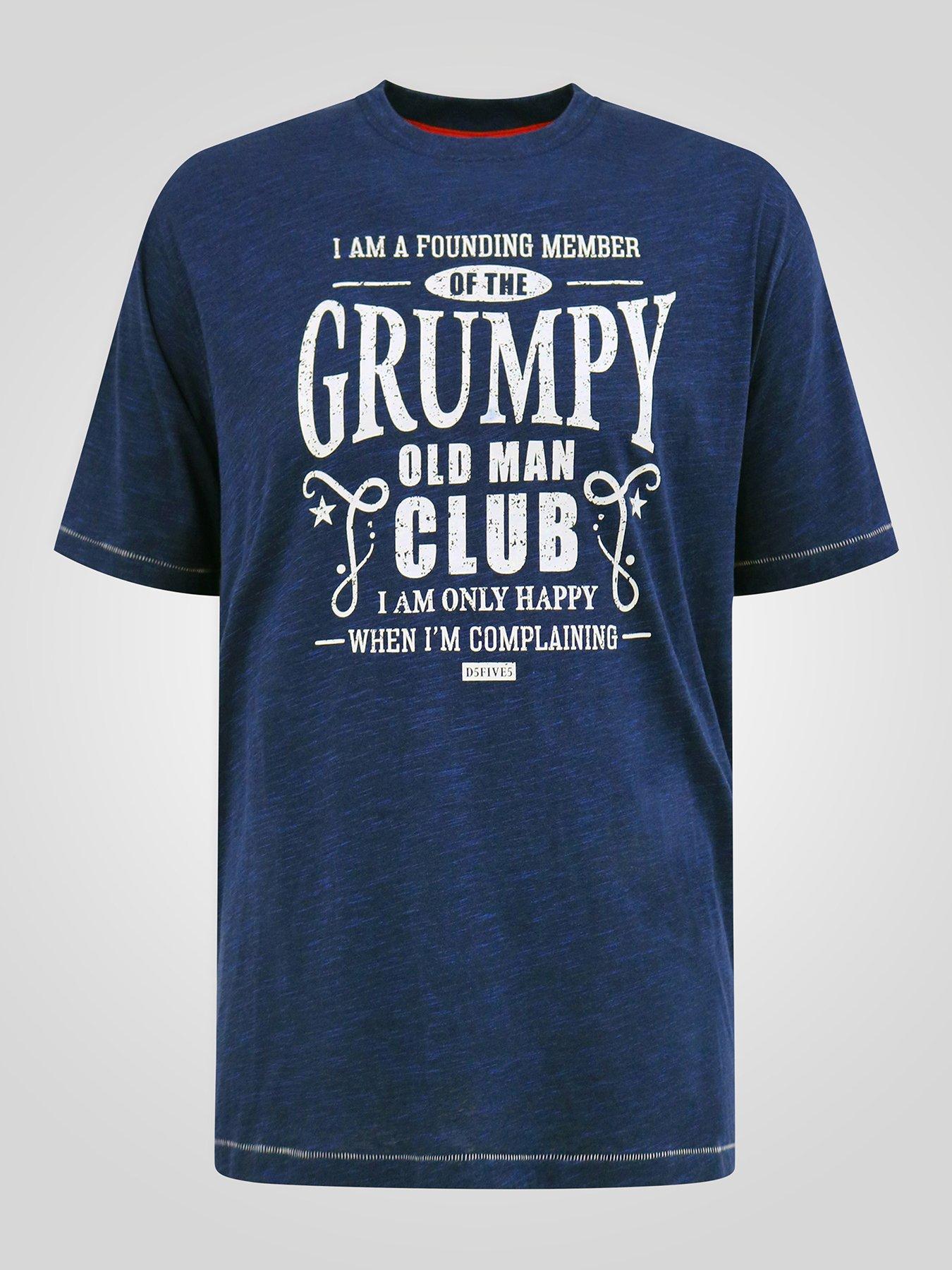Image 6 of 6 of D555 Grumpy Old Man Printed Crew Neck T-Shirt - Navy