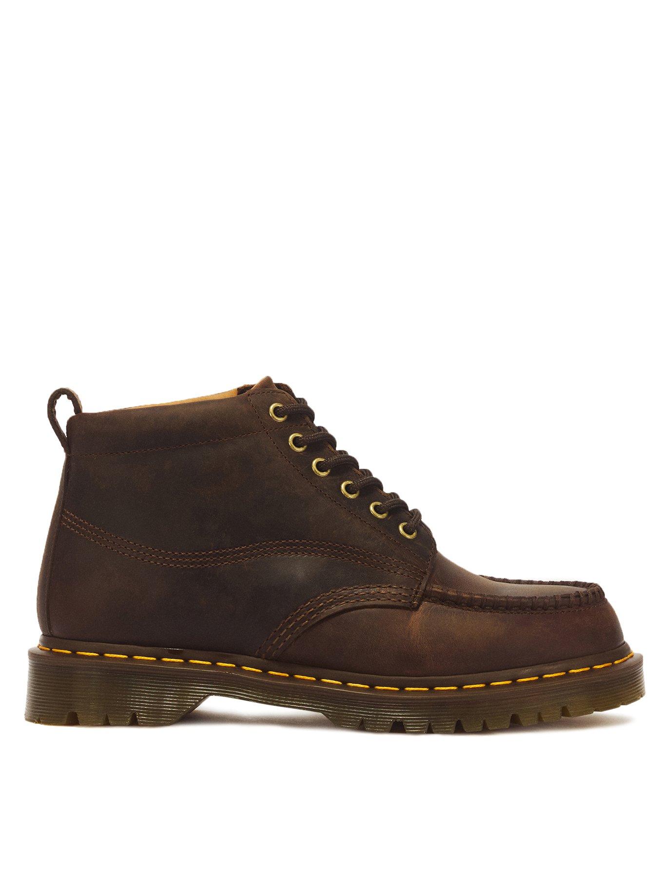 Dr Martens Lowell Chukka 6 Eye Leather Boots - Dark Brown