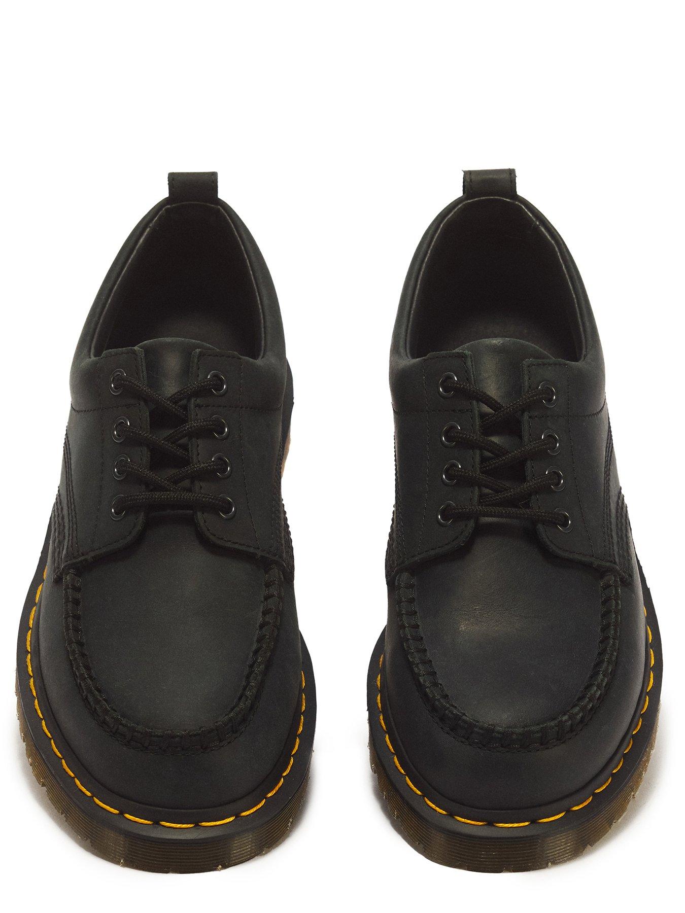 Image 4 of 7 of Dr Martens Lowell 4 Eye Crazy Horse Leather Moc Toe - Black
