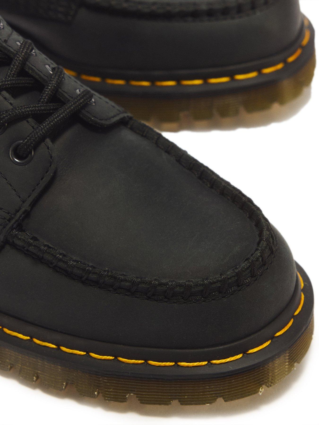 Image 6 of 7 of Dr Martens Lowell 4 Eye Crazy Horse Leather Moc Toe - Black