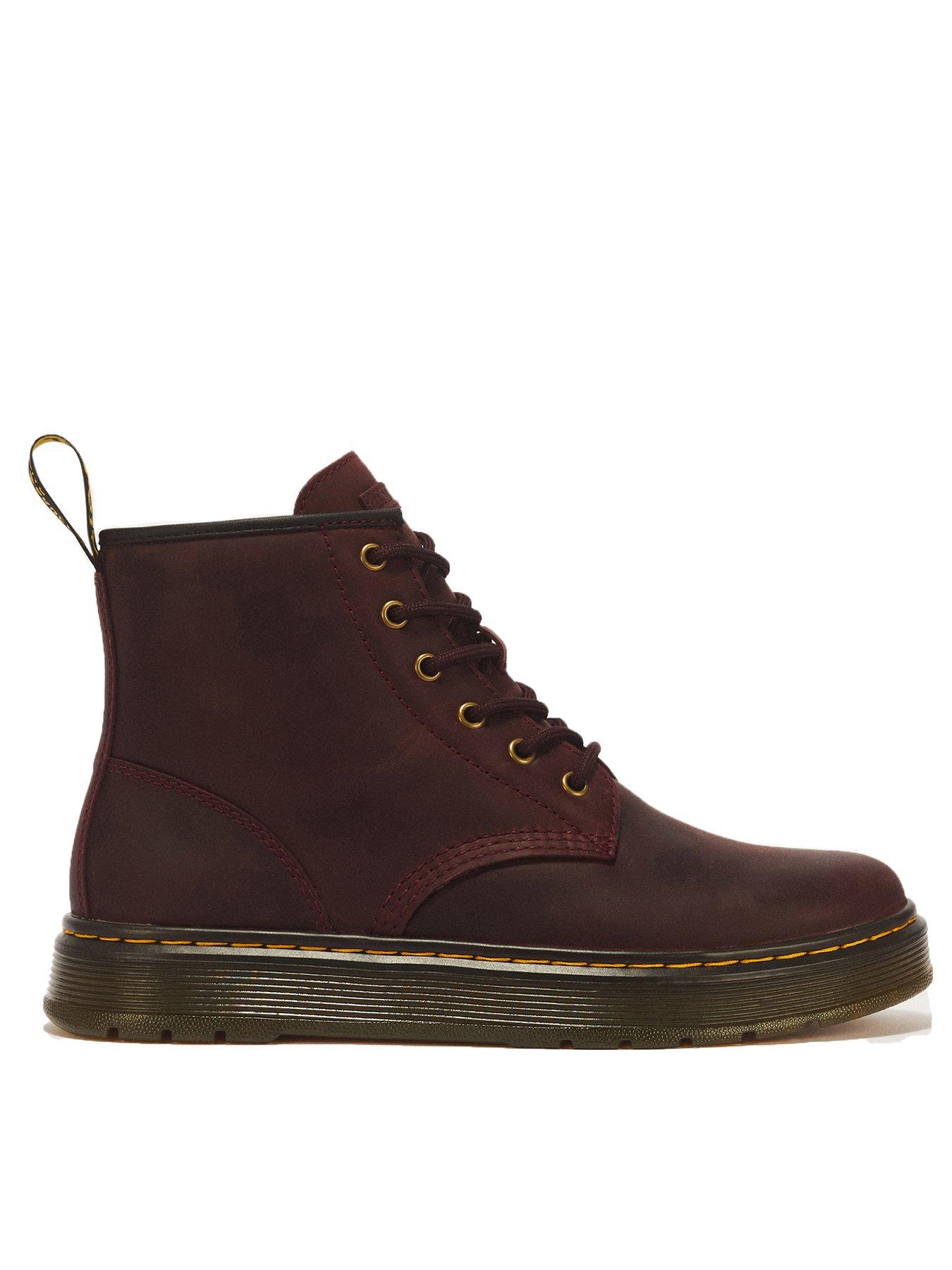 Dr Martens Brookline Chukka 6 Eye Boot Cherry Crazy Horse - Red
