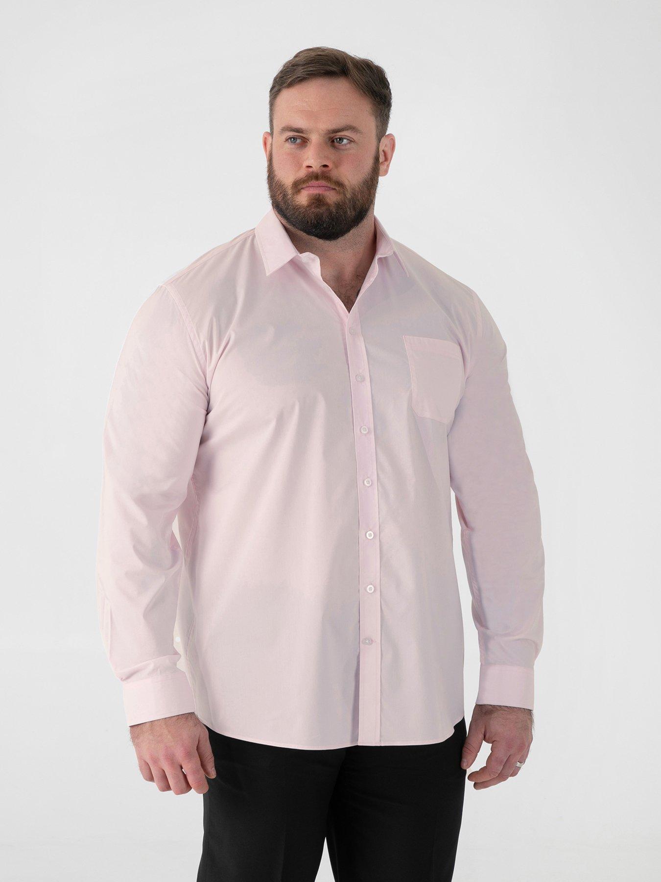 D555 Ultimate Stain Resist Non Iron Long Sleeve Stretch Shirt - Pink