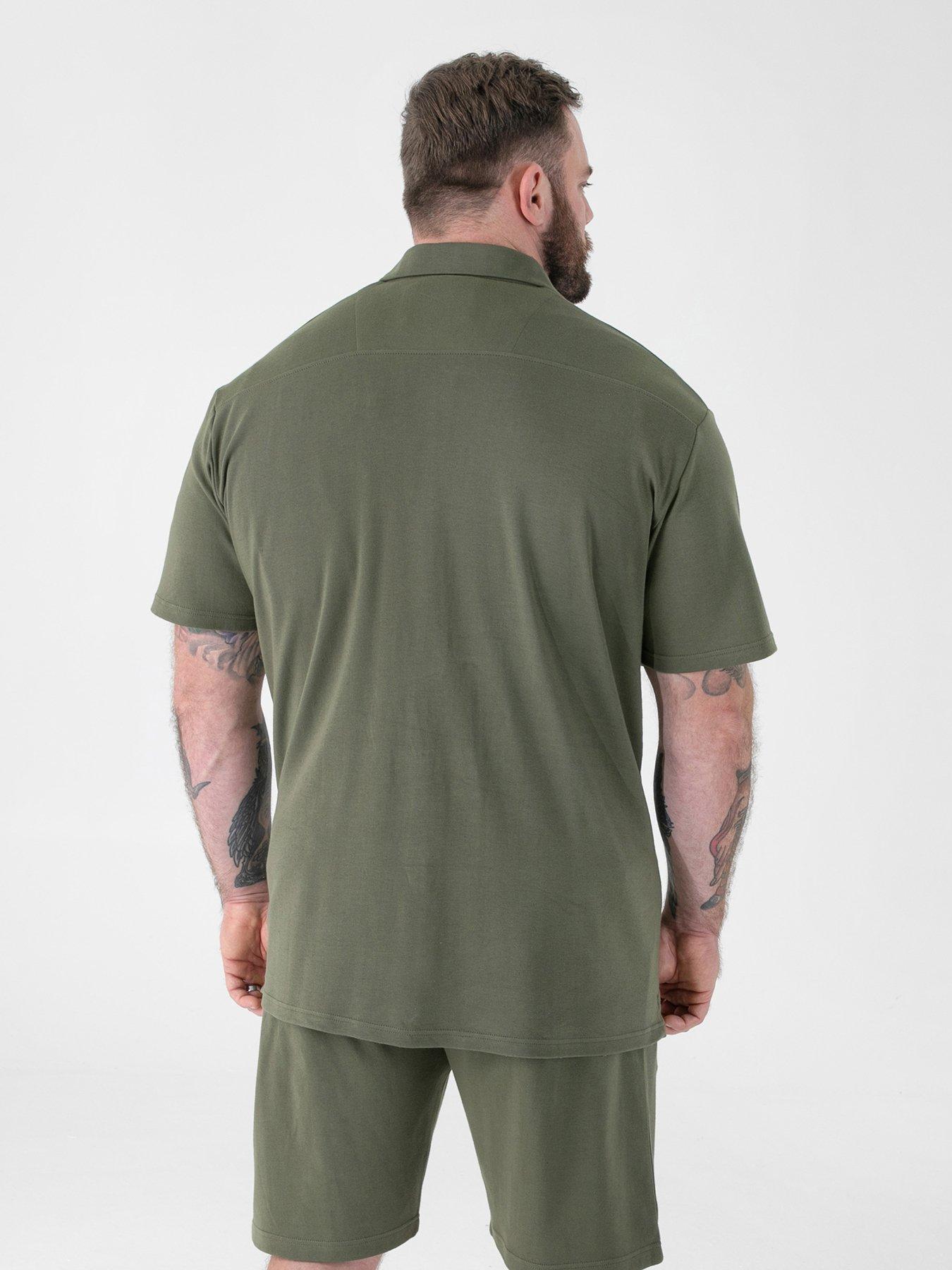 Image 2 of 5 of D555 Stretch Cuban Collar Resort Short Sleeve Shirt - Khaki