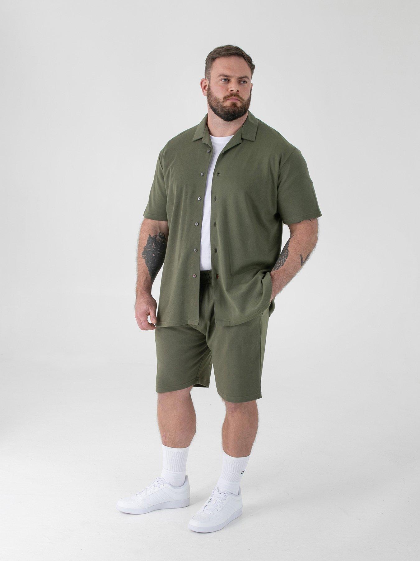 Image 3 of 5 of D555 Stretch Cuban Collar Resort Short Sleeve Shirt - Khaki