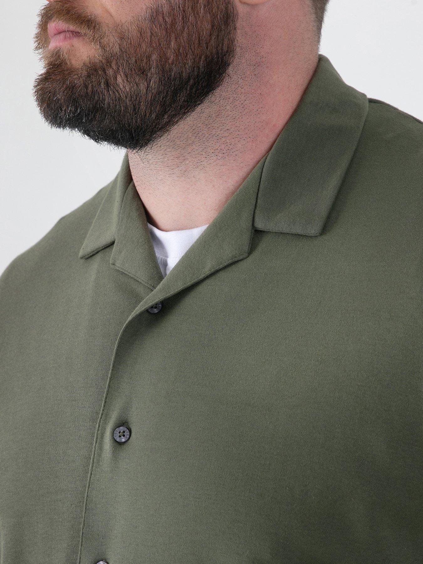 Image 4 of 5 of D555 Stretch Cuban Collar Resort Short Sleeve Shirt - Khaki