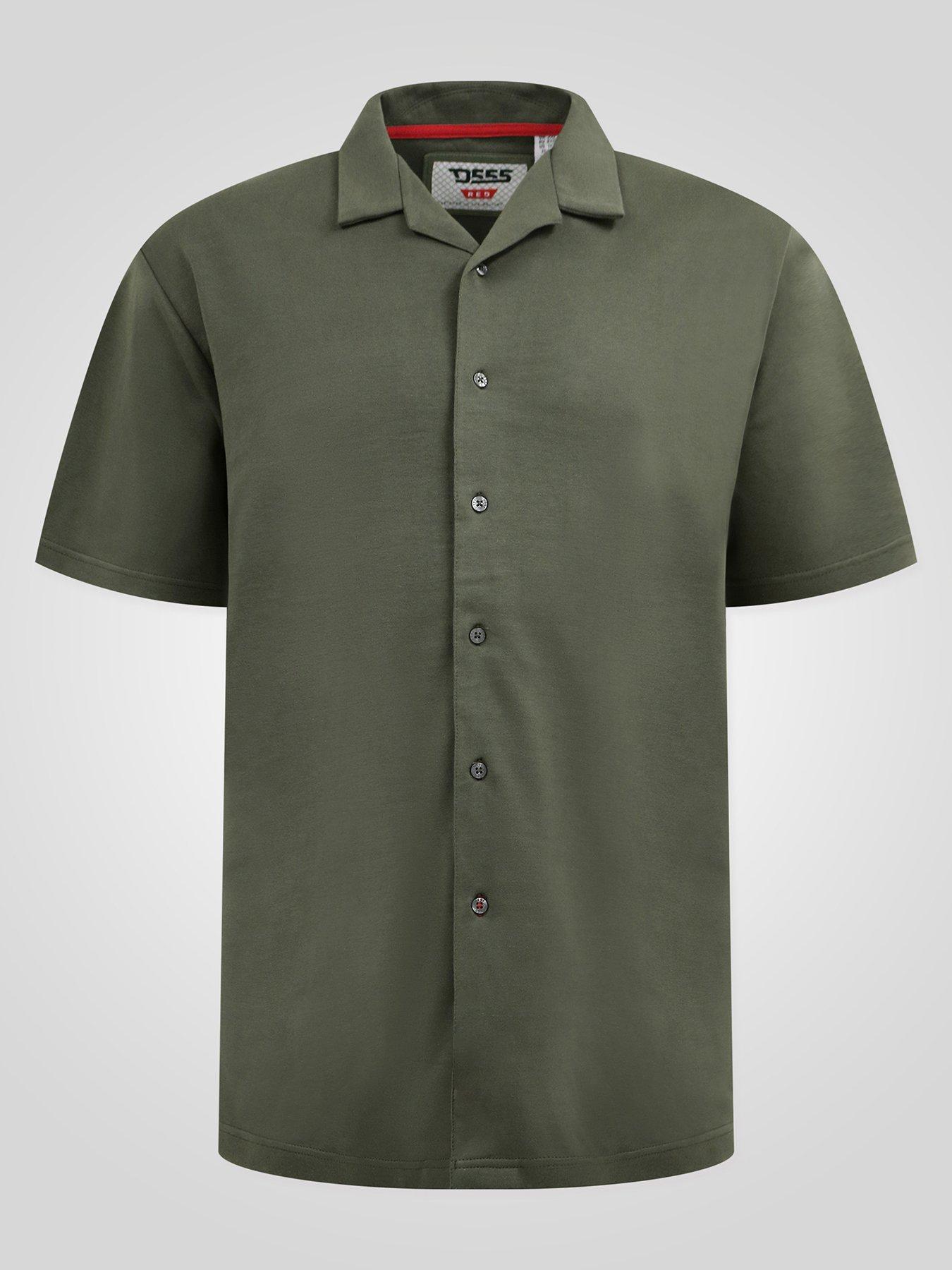 Image 5 of 5 of D555 Stretch Cuban Collar Resort Short Sleeve Shirt - Khaki