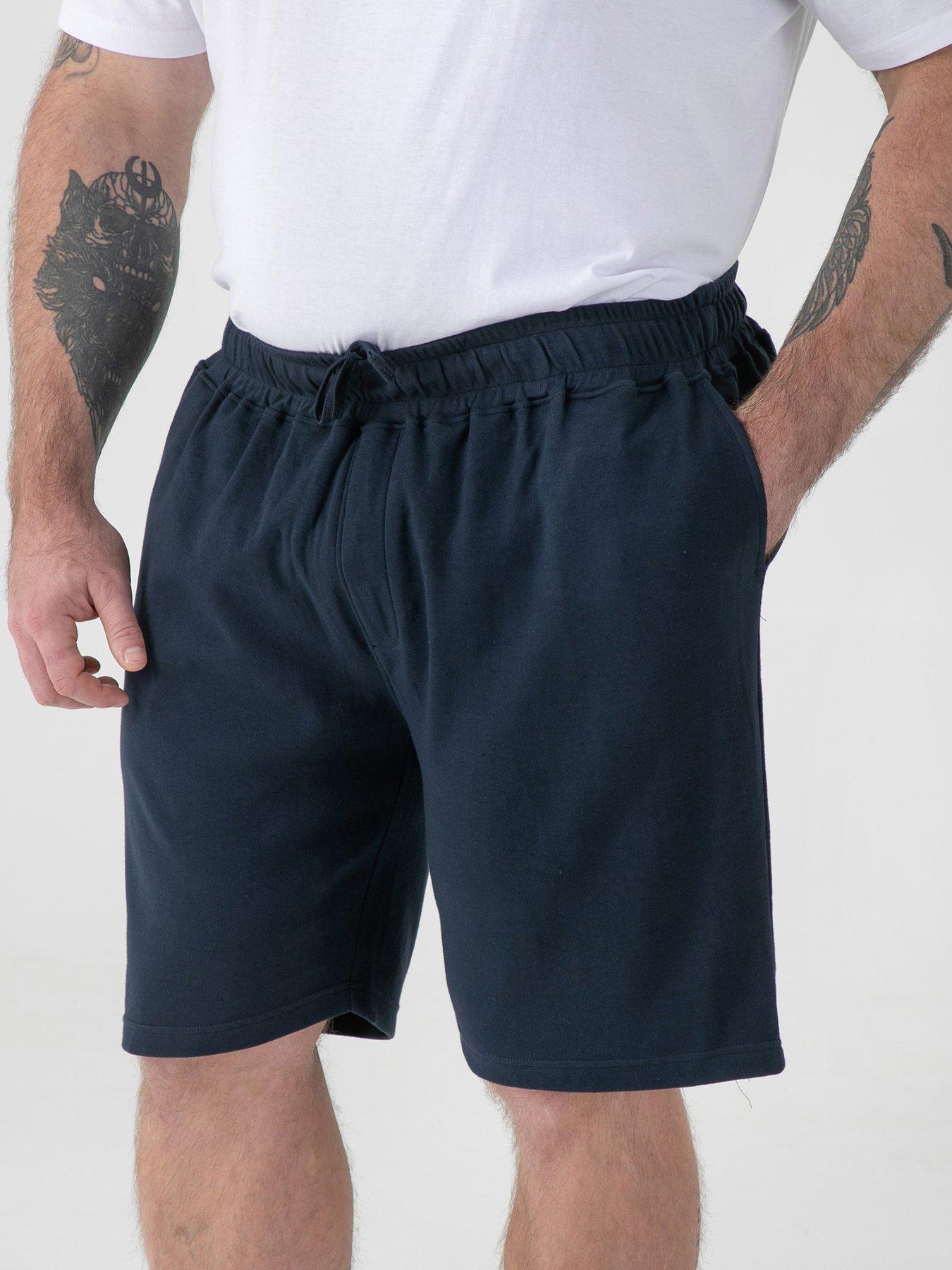 D555 D555 Navy Stretch Elasticated Waist Shorts With Zipper Back Pocket
