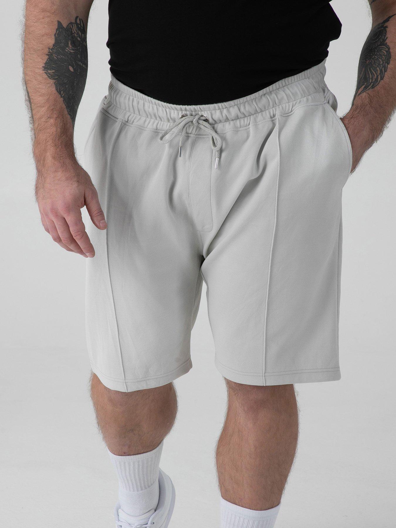 D555 Stretch Pique Elasticated Waist Shorts With Pin Tuck Front And Zipper Back Pocket