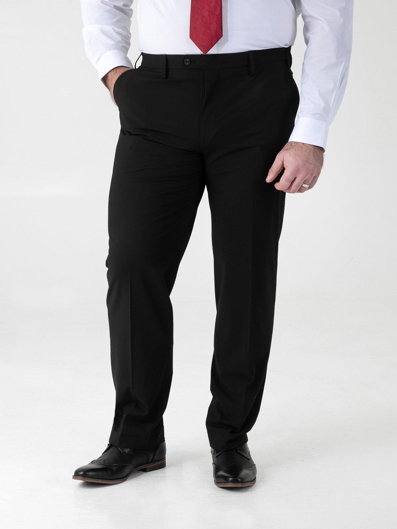 Image 1 of 4 of D555 4 Way Stretch Relaxed Suit Trousers - Black