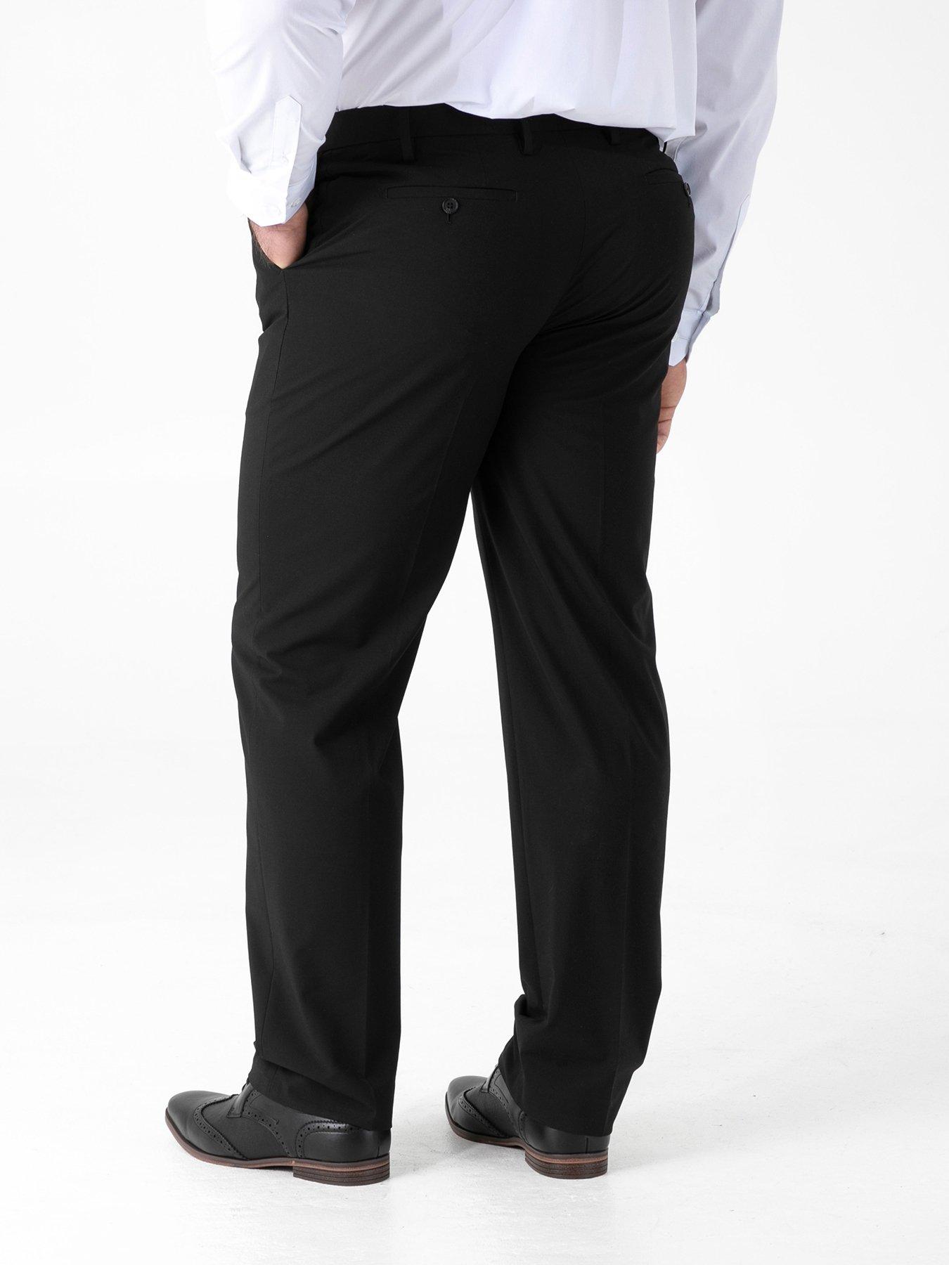 Image 2 of 4 of D555 4 Way Stretch Relaxed Suit Trousers - Black