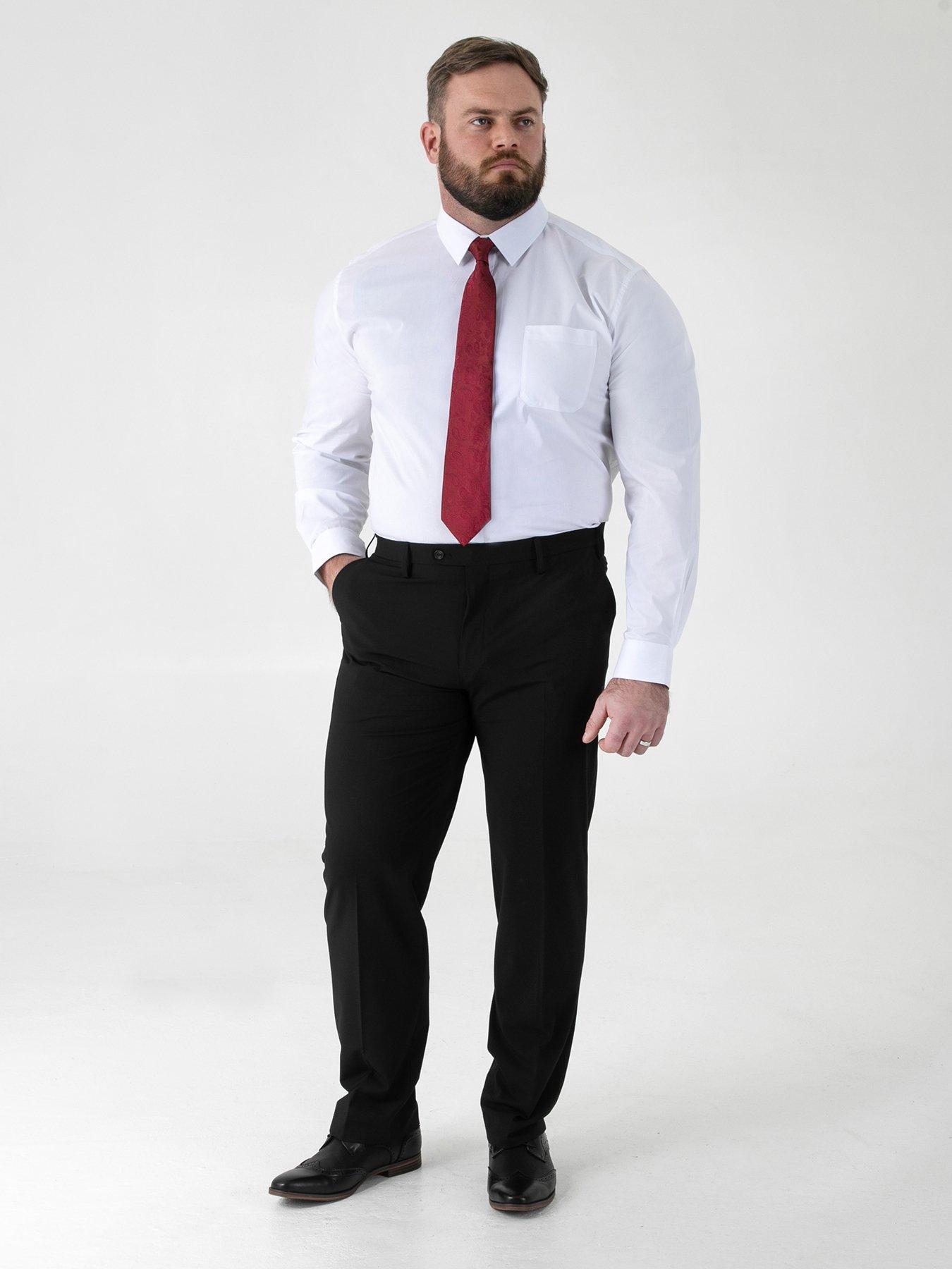 Image 3 of 4 of D555 4 Way Stretch Relaxed Suit Trousers - Black