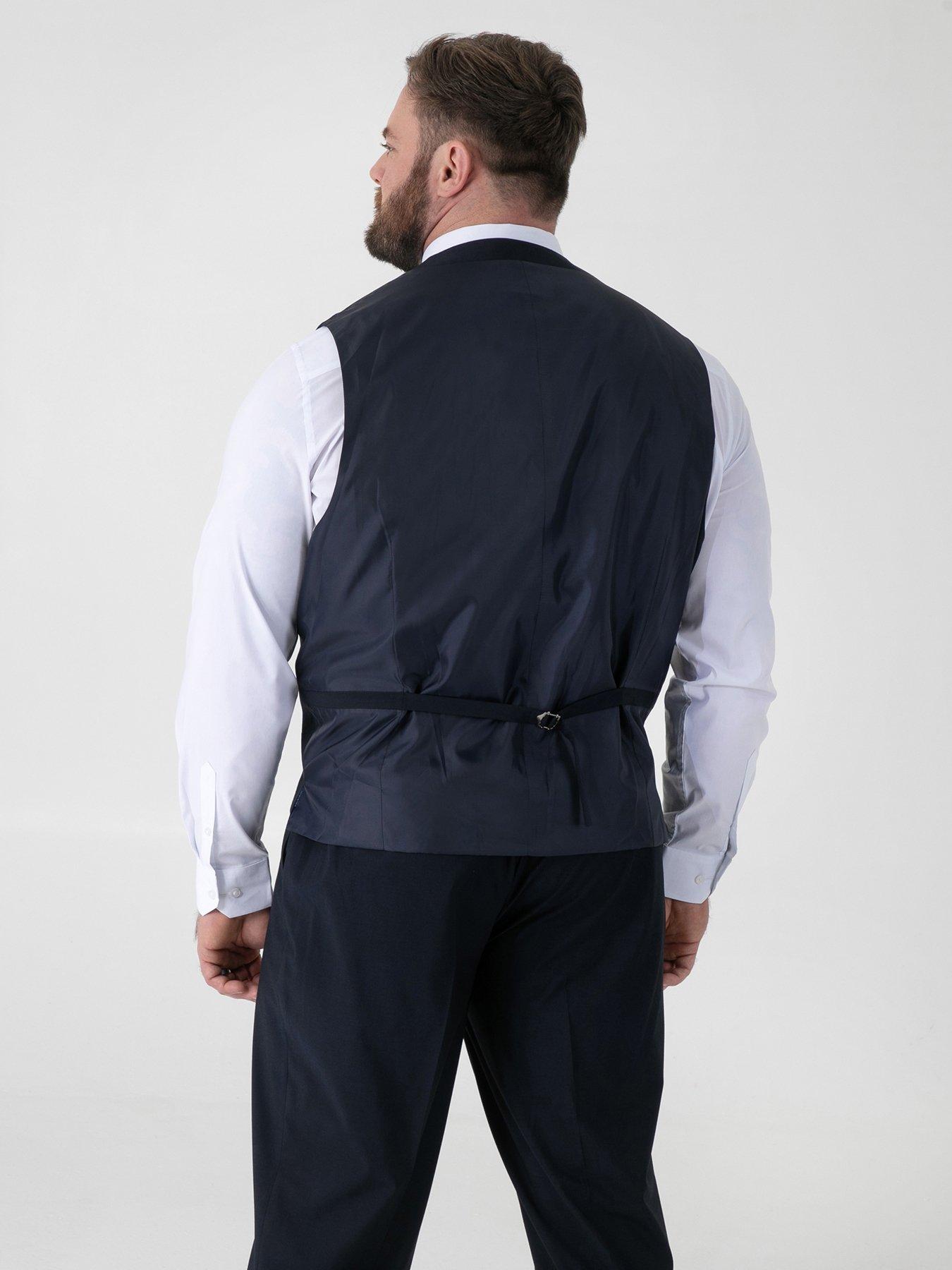 Image 2 of 5 of D555 D555 Navy 4 Way Stretch Tailored Waistcoat