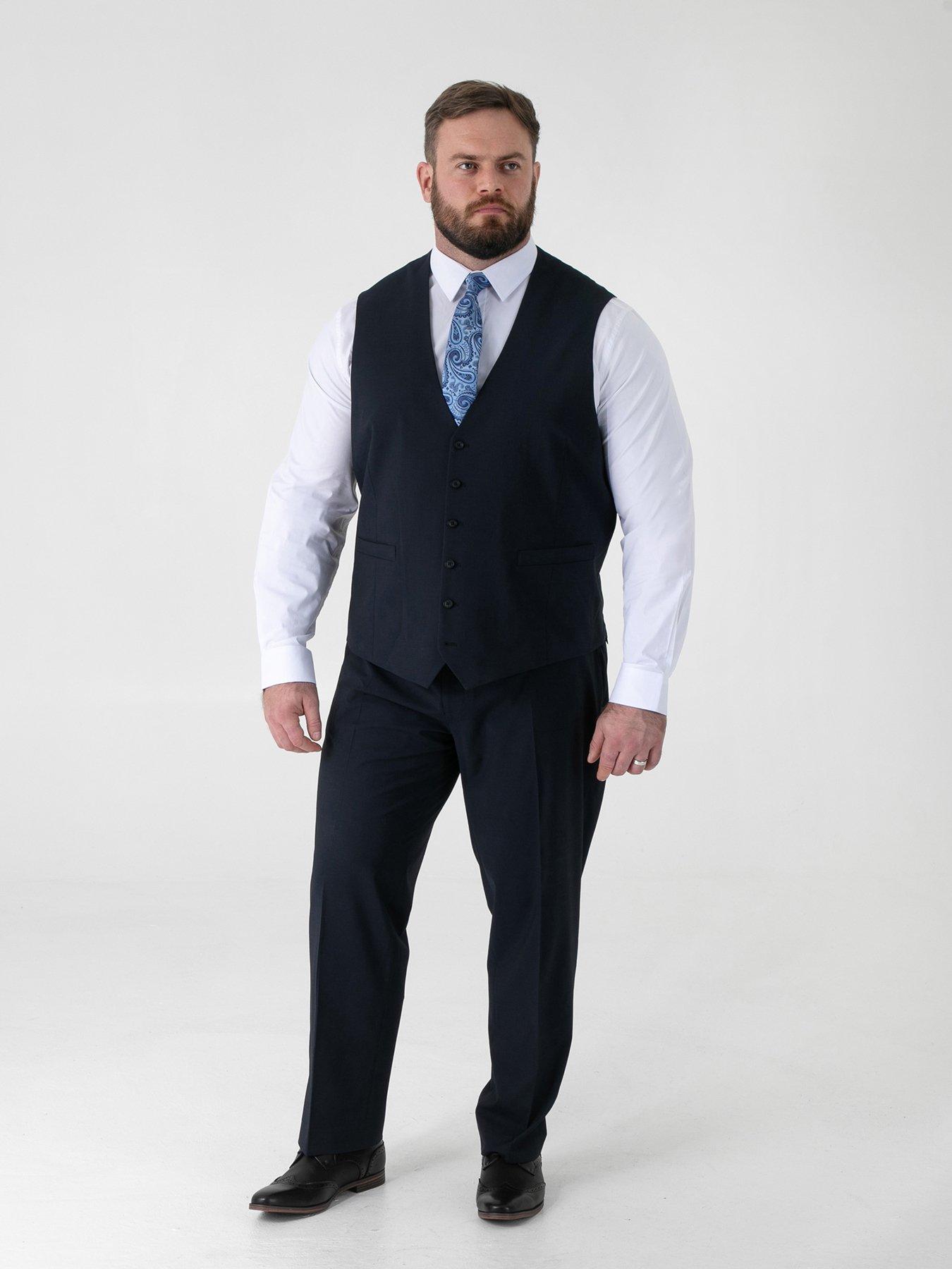 Image 3 of 5 of D555 D555 Navy 4 Way Stretch Tailored Waistcoat