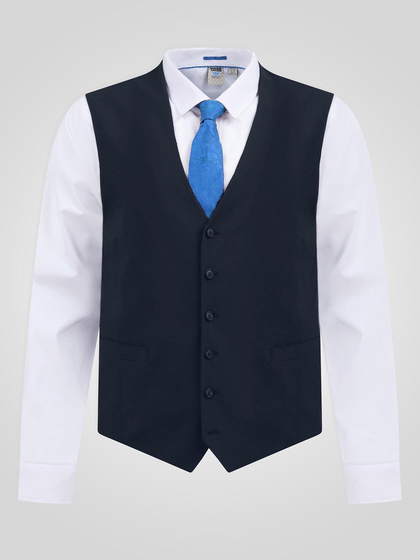 Image 5 of 5 of D555 D555 Navy 4 Way Stretch Tailored Waistcoat