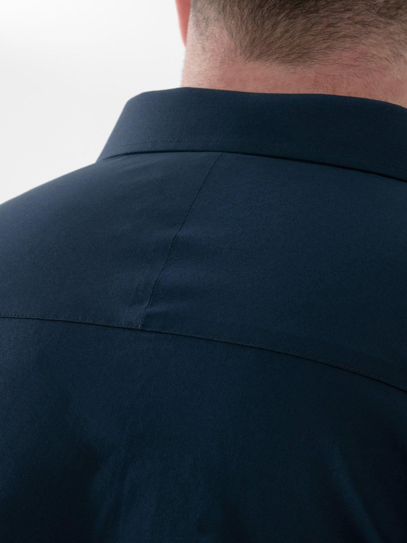 Image 5 of 6 of D555 Ultimate Stain Resist Non Iron Short Sleeve Stretch Shirt - Navy
