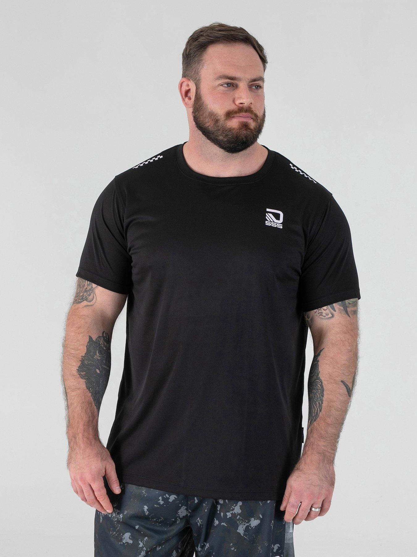 D555 Dry Wear Light Weight Reno Mesh Crew Neck T-Shirt - Black