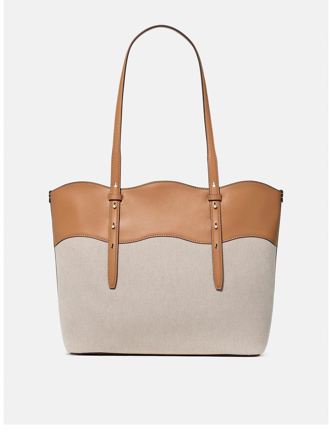 Image 1 of 4 of Kate Spade New York Do It All Wavy Canvas Large Tote - Beige
