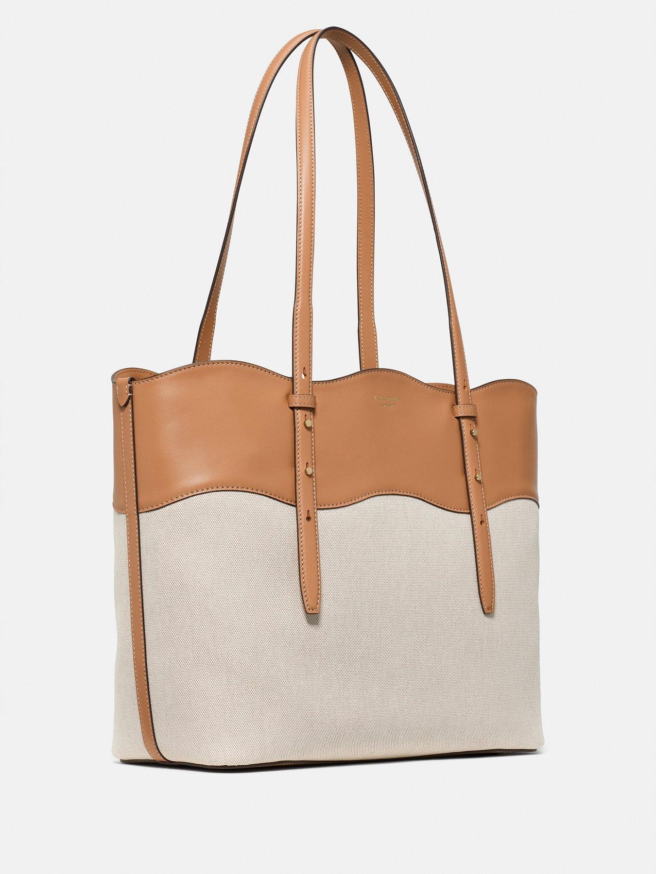 Image 4 of 4 of Kate Spade New York Do It All Wavy Canvas Large Tote - Beige