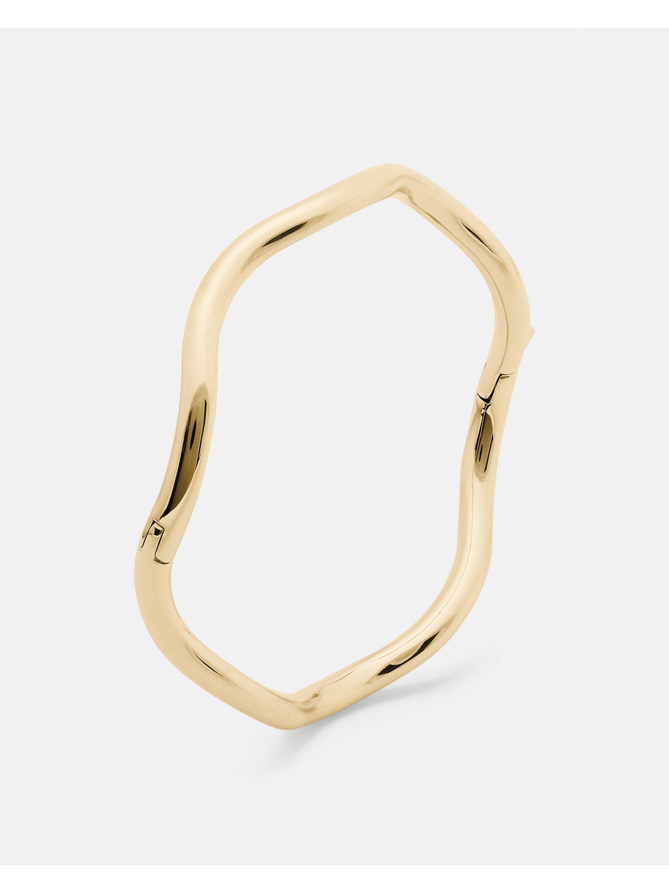Image 3 of 3 of Kate Spade New York Womens Wave Slim Gold Tone Bangle - Gold
