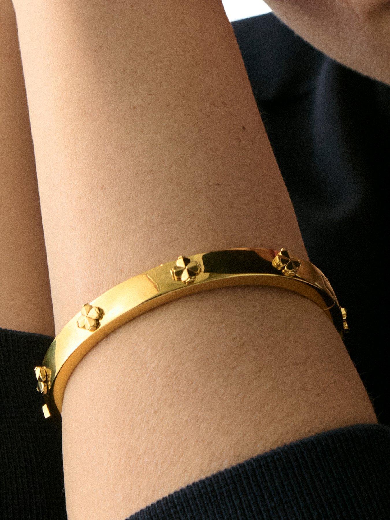 Image 1 of 4 of Kate Spade New York Spade Flower Hinged Bangle - Gold