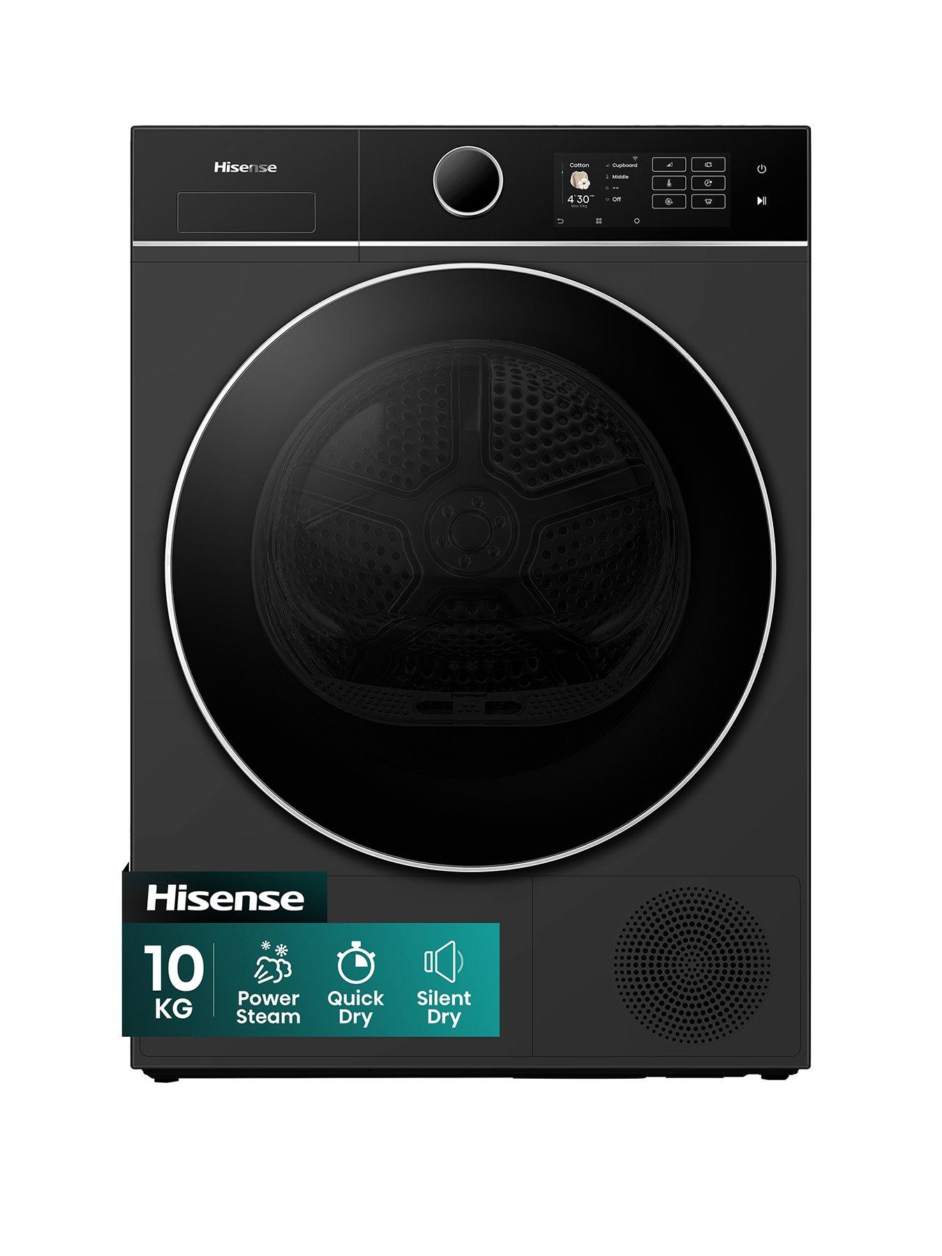 Hisense Power Steam 5i Series DH5I104BBAB WiFi-enabled 10kg, Heat Pump Tumble Dryer - Black - A+++ Rated